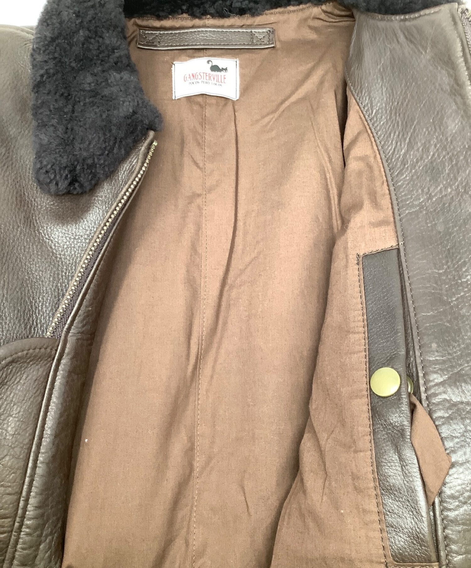 GANGSTERVILLE/ギャングスタービル/GOLD RUSH EAST SIDEチェーン刺繍 ウール スタジャンM/アワードジャケット/黒 ブラック/メンズ/日本製 GANGSTERVILLE ギャングスタービル GLADHAND レザーコートS