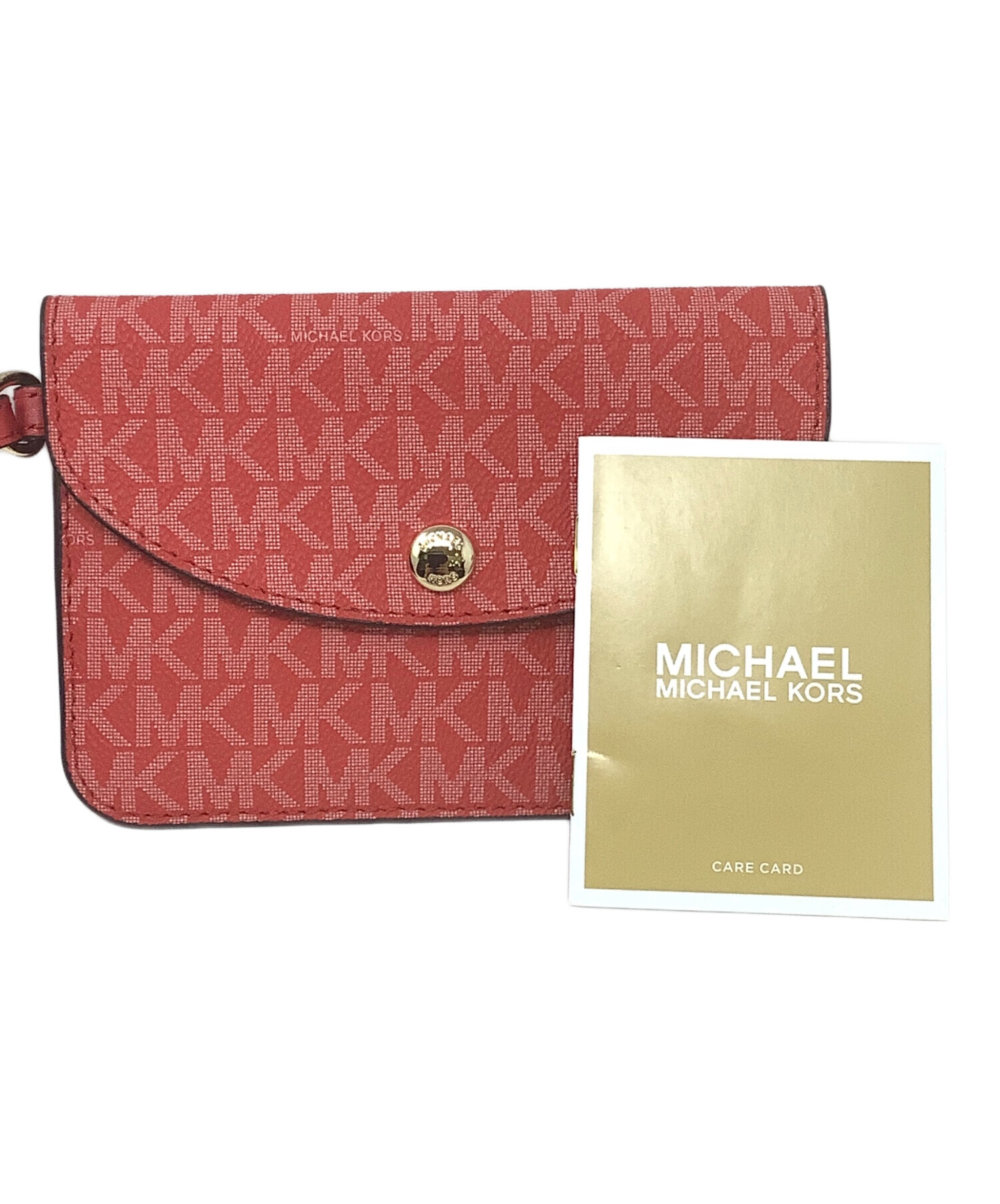 極美品 マイケルコース ウィラ 2way 巾着 ショルダーバッグ MK柄 レッド 中古・古着通販】MICHAEL KORS (マイケルコース) 巾着ショルダーバッグ