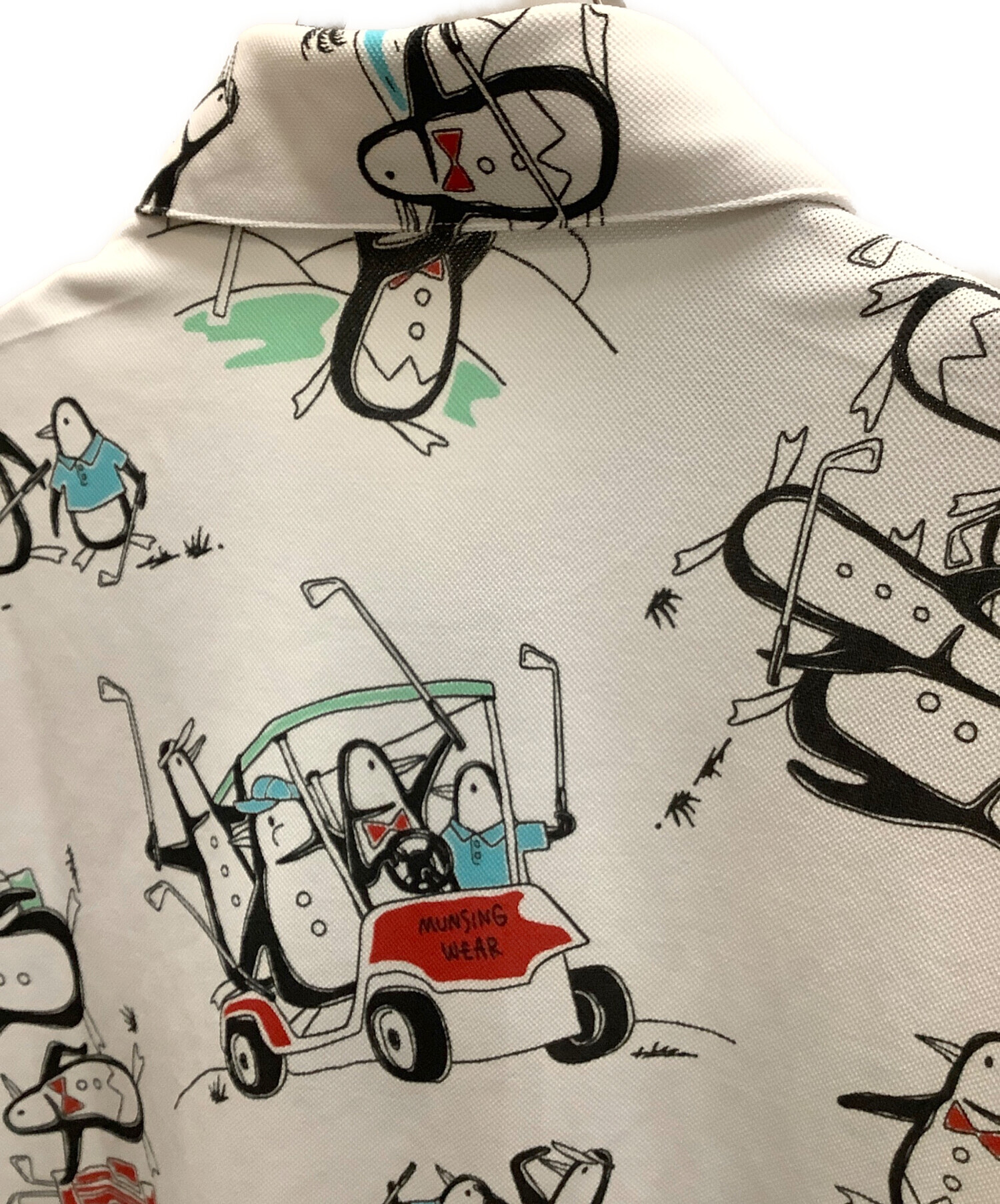 Munsingwear 葉柄ポロシャツ Munsingwear 総柄ジャカード×ペンギン総柄プリント半袖