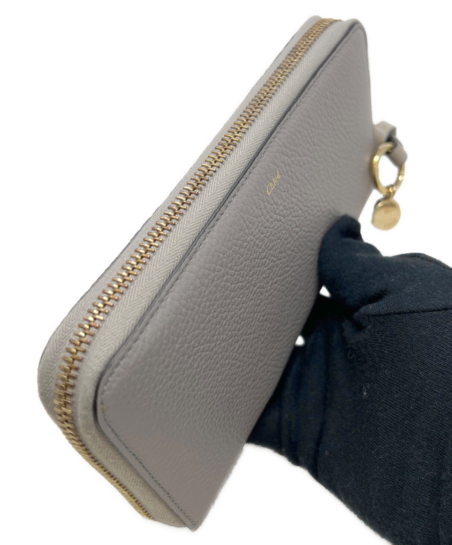 【X'masセール★30%OFF】クロエ Chloe 長財布エルシー グレー 灰色 ゴールド レディース 中古 クロエ Chloe 長財布 エルシー グレー 灰色 ゴールド レディース 中古