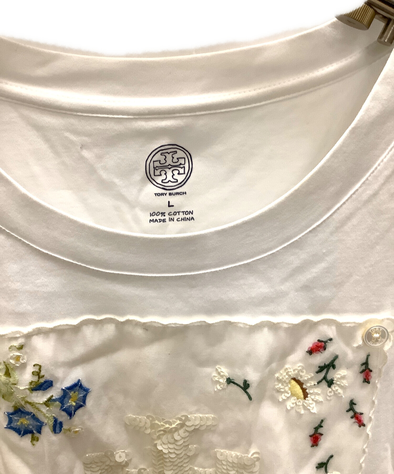 中古・古着通販】TORY BURCH (トリーバーチ) エンブロイダリー ロゴT 