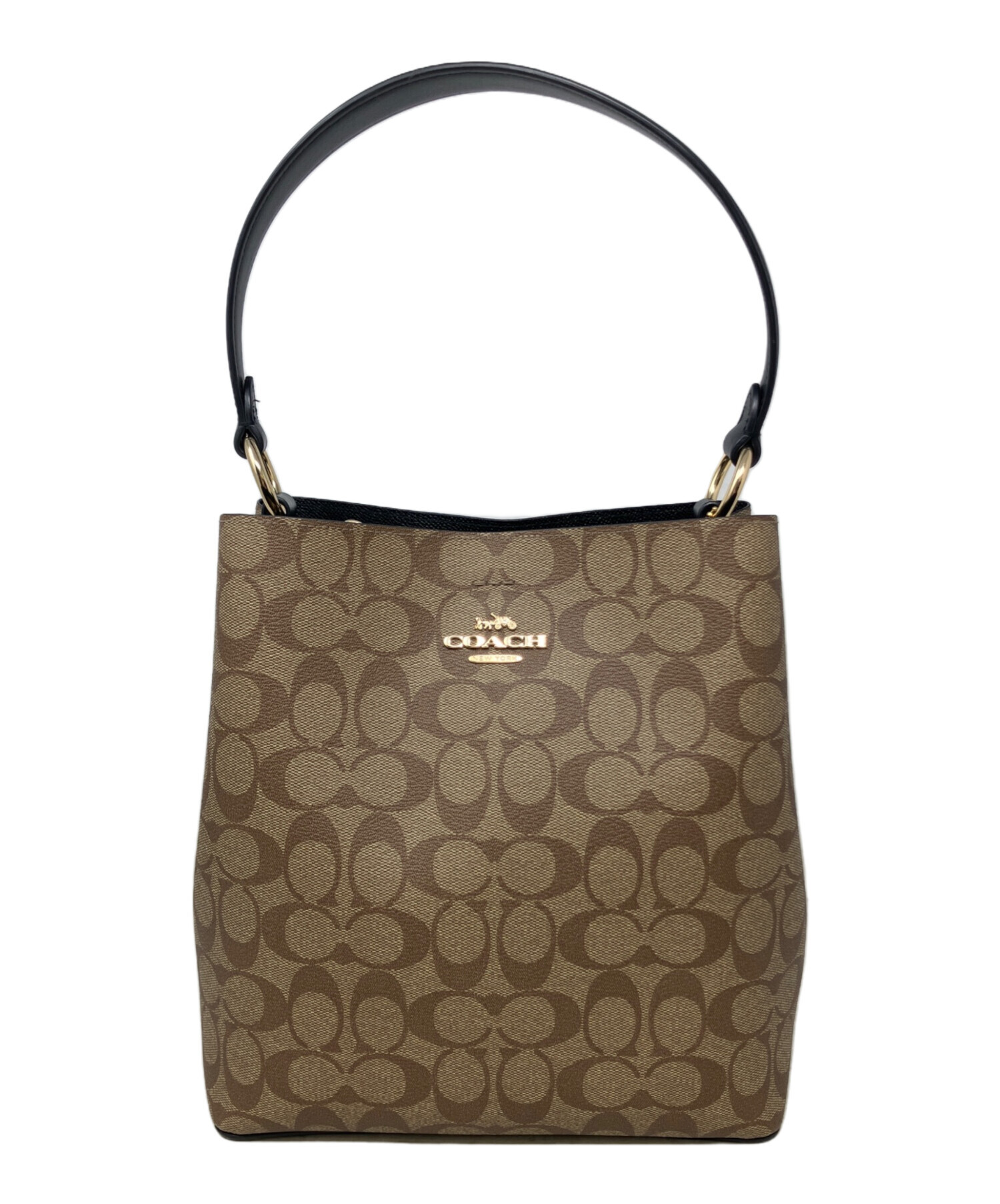 コーチ COACH シグネチャー タウンバケットバッグ 91512 バッグ トートバッグ ショルダーバッグ レディース【中古】 中古・古着通販】COACH (コーチ) ハンドバッグ COACH（コーチ） 91512