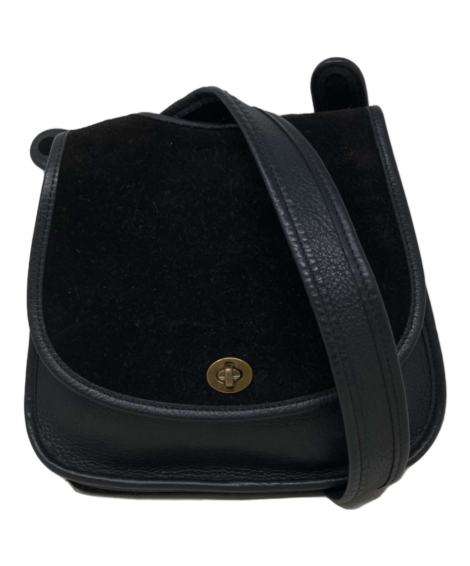 コーチ　ショルダーバック　スエード　未使用 中古・古着通販】COACH (コーチ) スエード切替ターンロックショルダー