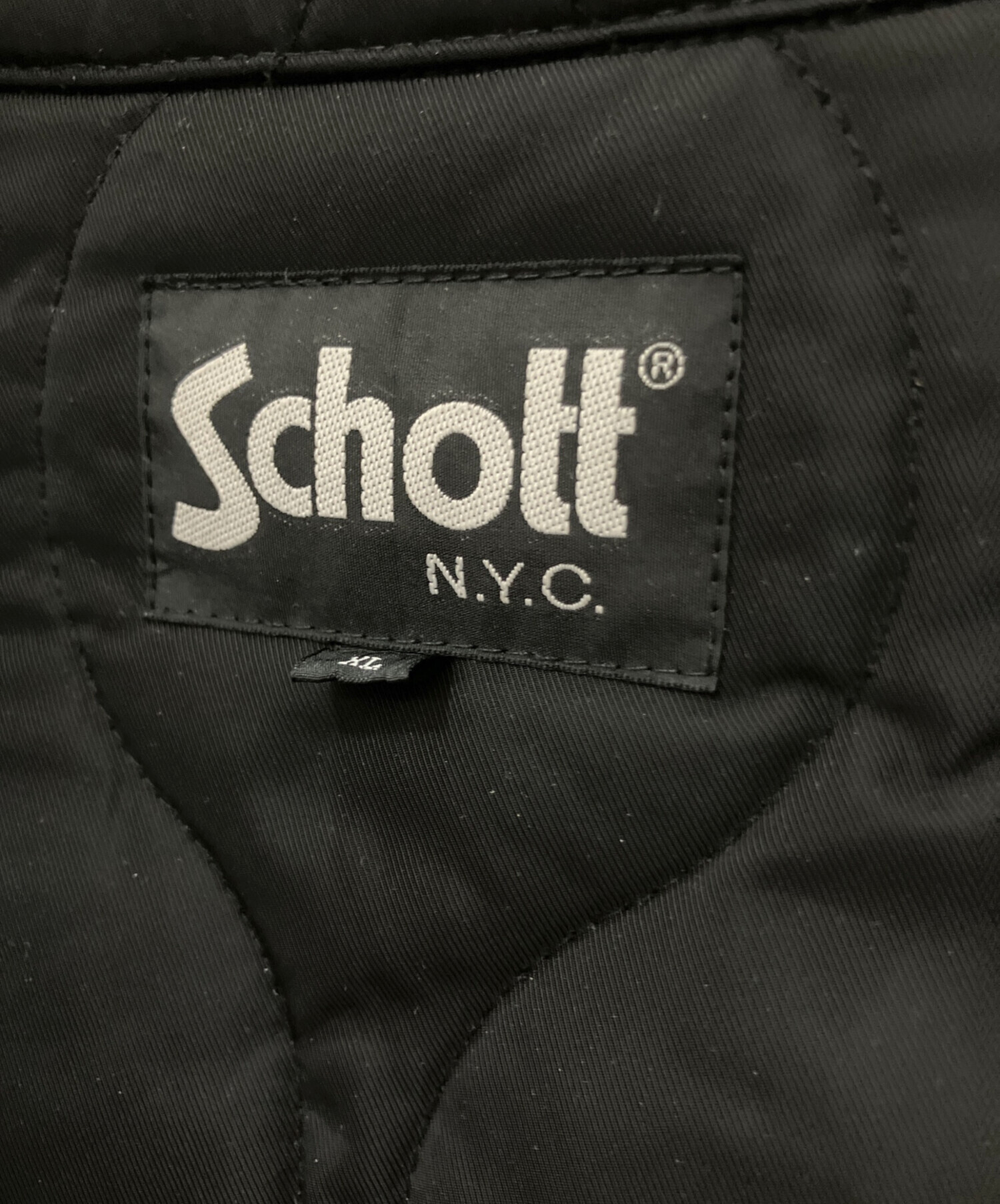 【24時間限定値下げ！】 Schott スタジャン キルティング 90s〜00s 中古・古着通販】Schott (ショット) キルティングジャケット ブラック