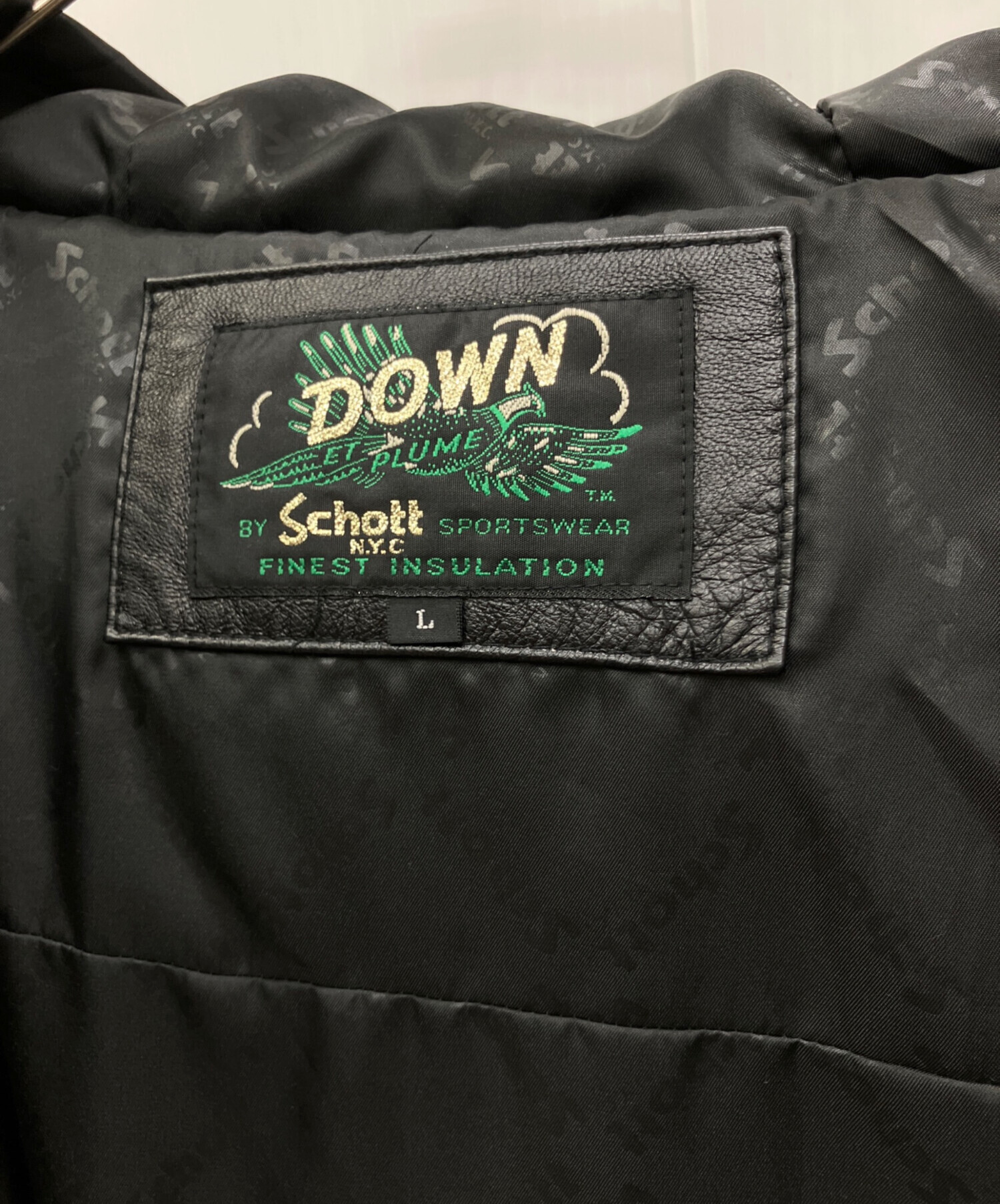 中古・古着通販】Schott (ショット) レザー2トーンシュノーケルダウン 