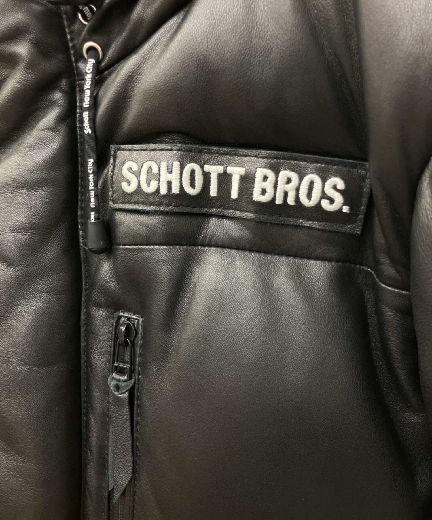 中古・古着通販】Schott (ショット) レザー2トーンシュノーケルダウン 