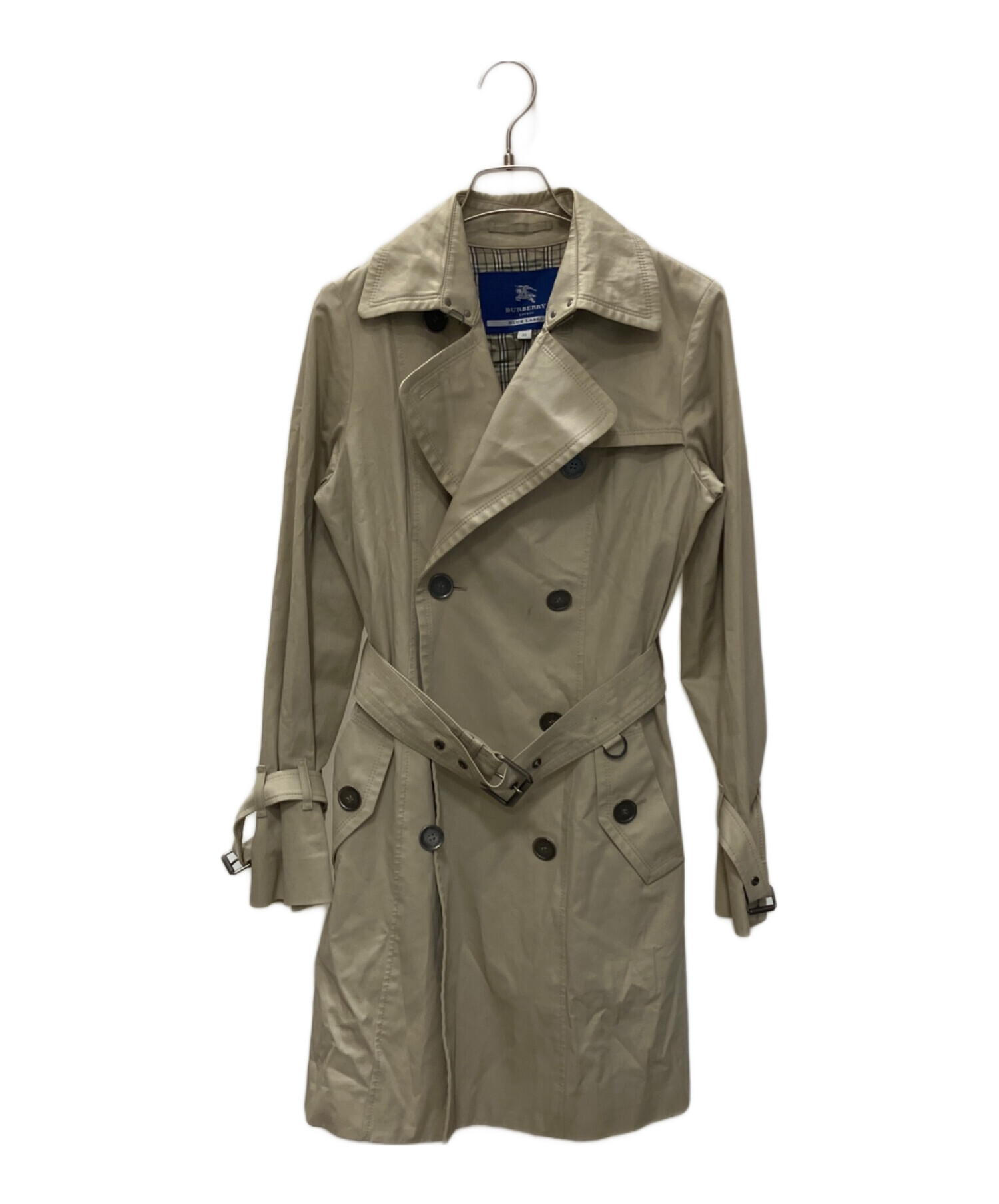 BURBERRY BLUE LABEL 裏地ノバチェック　ベルト付トレンチコート 美品✨】バーバリーブルーレーベル トレンチコート ベルト付 裏地ノバ