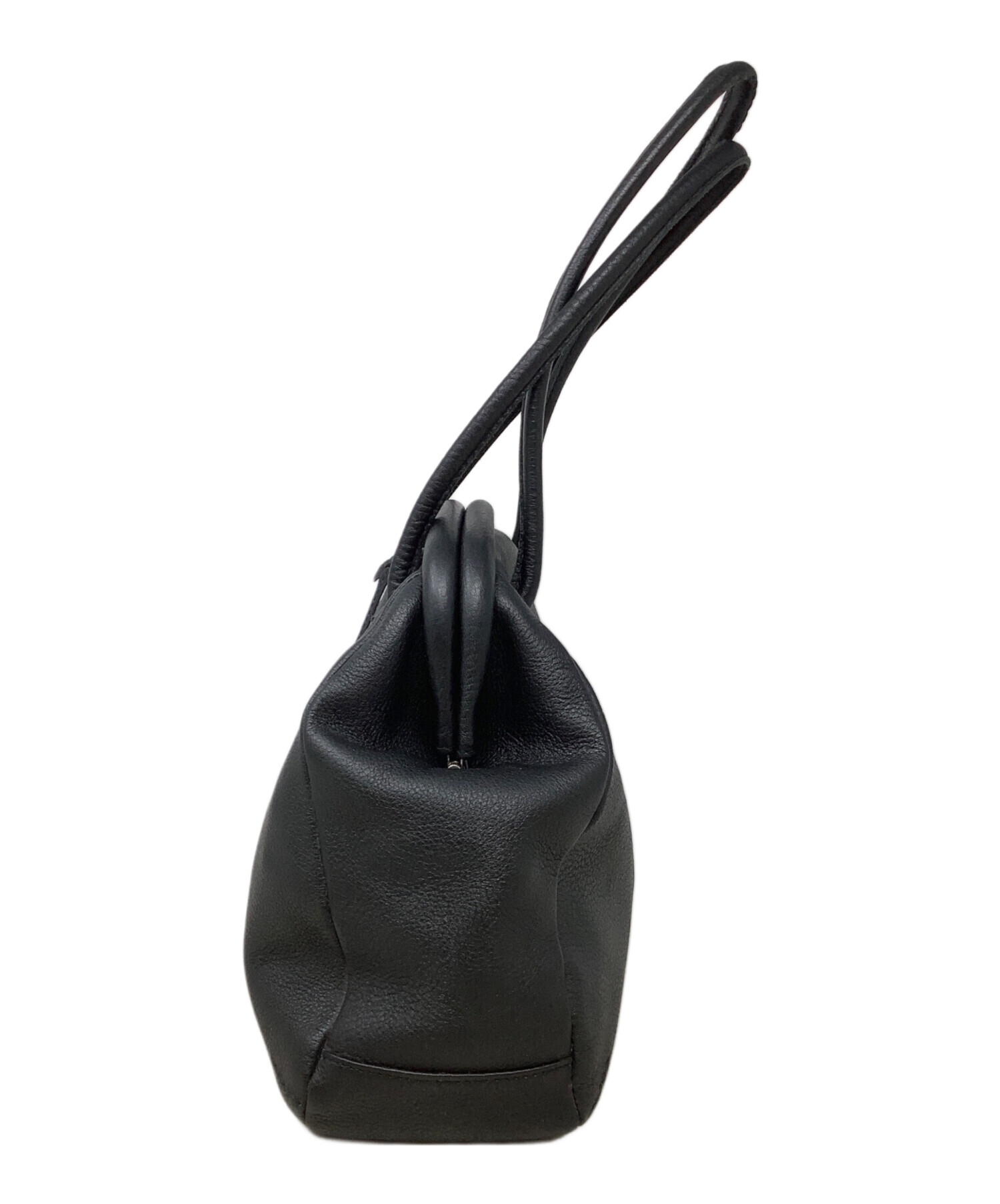 soutiencollar 黒 レザーハンドバッグ 中古・古着通販】soutiencollar (ステンカラー) しっくりバッグ