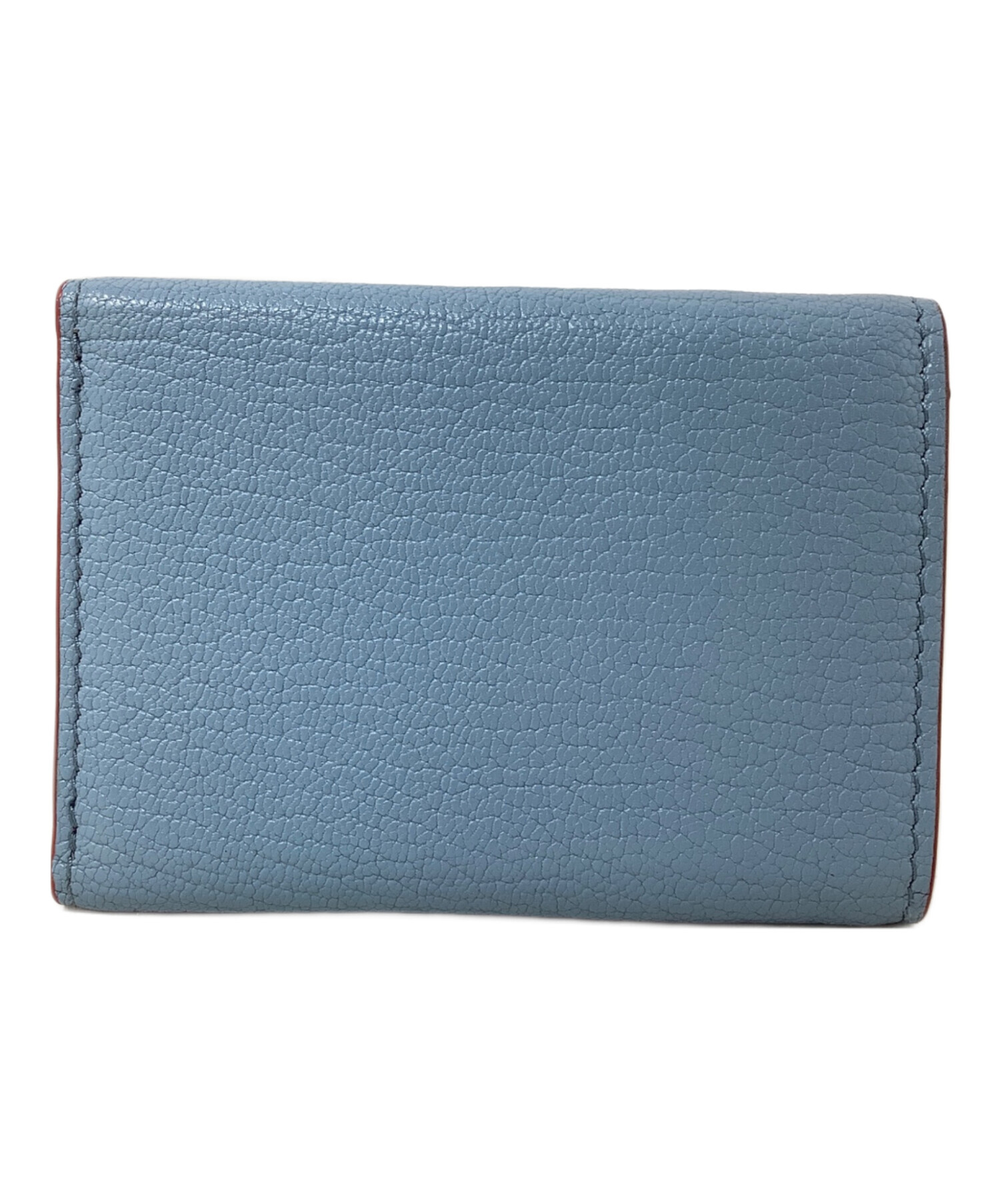 Miu Miu ミュウミュウ 財布・ケース - 水色x赤 【古着】【中古】 miu miu（ミュウミュウ） マドラスラブバイカラーウォレット 二つ折り