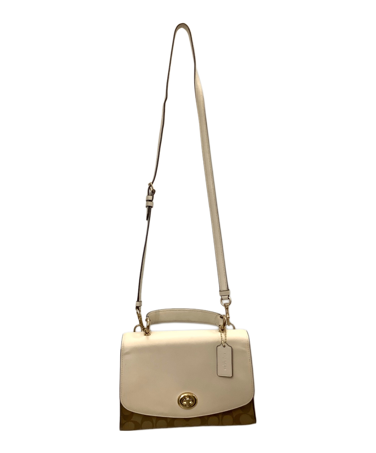 COACH ティリー トップ ハンドル サッチェル ウィズ シグネチャー 中古・古着通販】COACH (コーチ) ティリー トップ ハンドル サッチェル