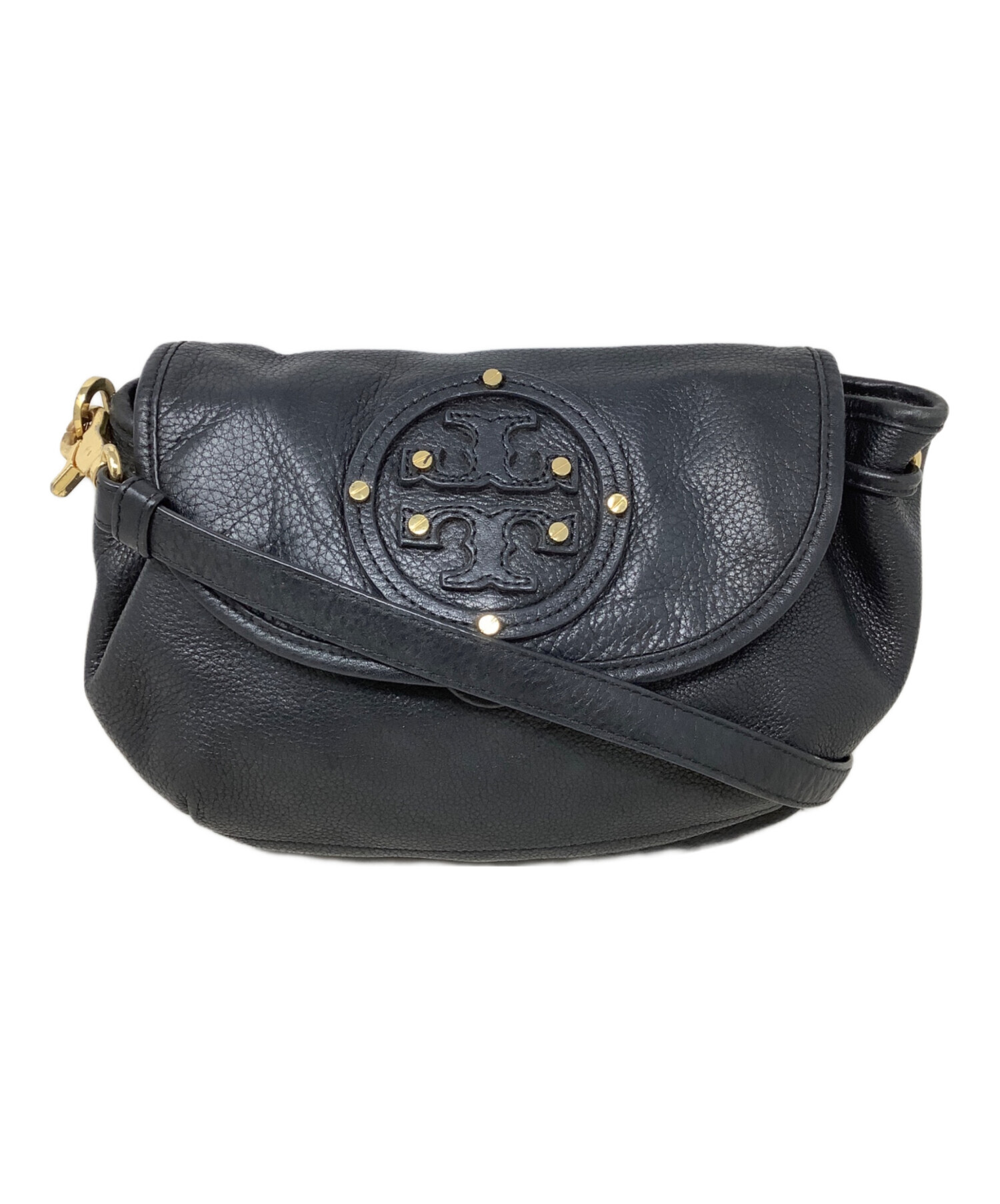 TORY BURCH トリーバーチ ショルダーバッグ  黒 【古着】【中古】【送料無料】 中古・古着通販】TORY BURCH (トリーバーチ) レザーショルダーバッグ
