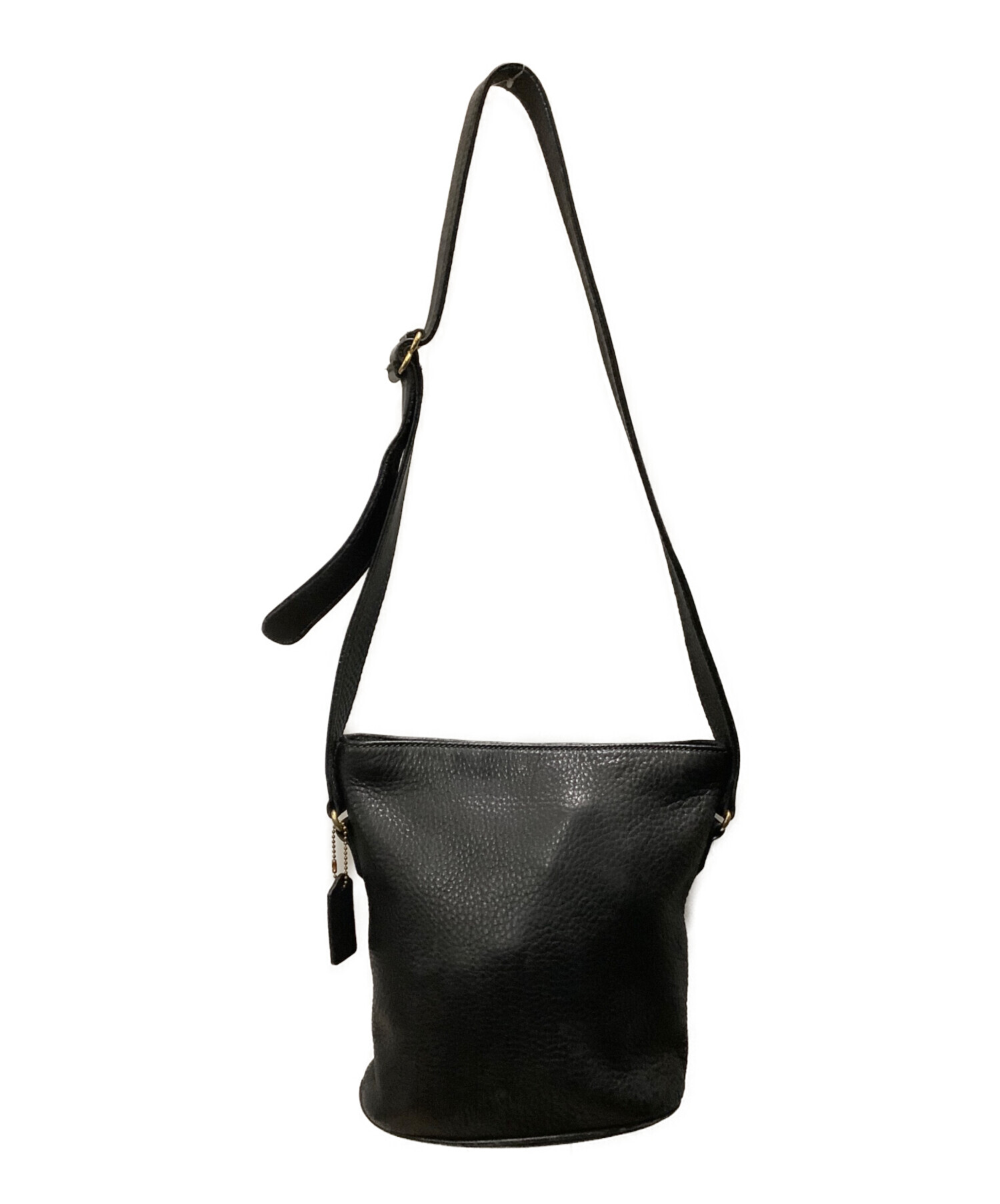 COACHブラックレザーショルダーバッグ 中古・古着通販】COACH (コーチ) ショルダーバッグ COACH(コーチ) 4907