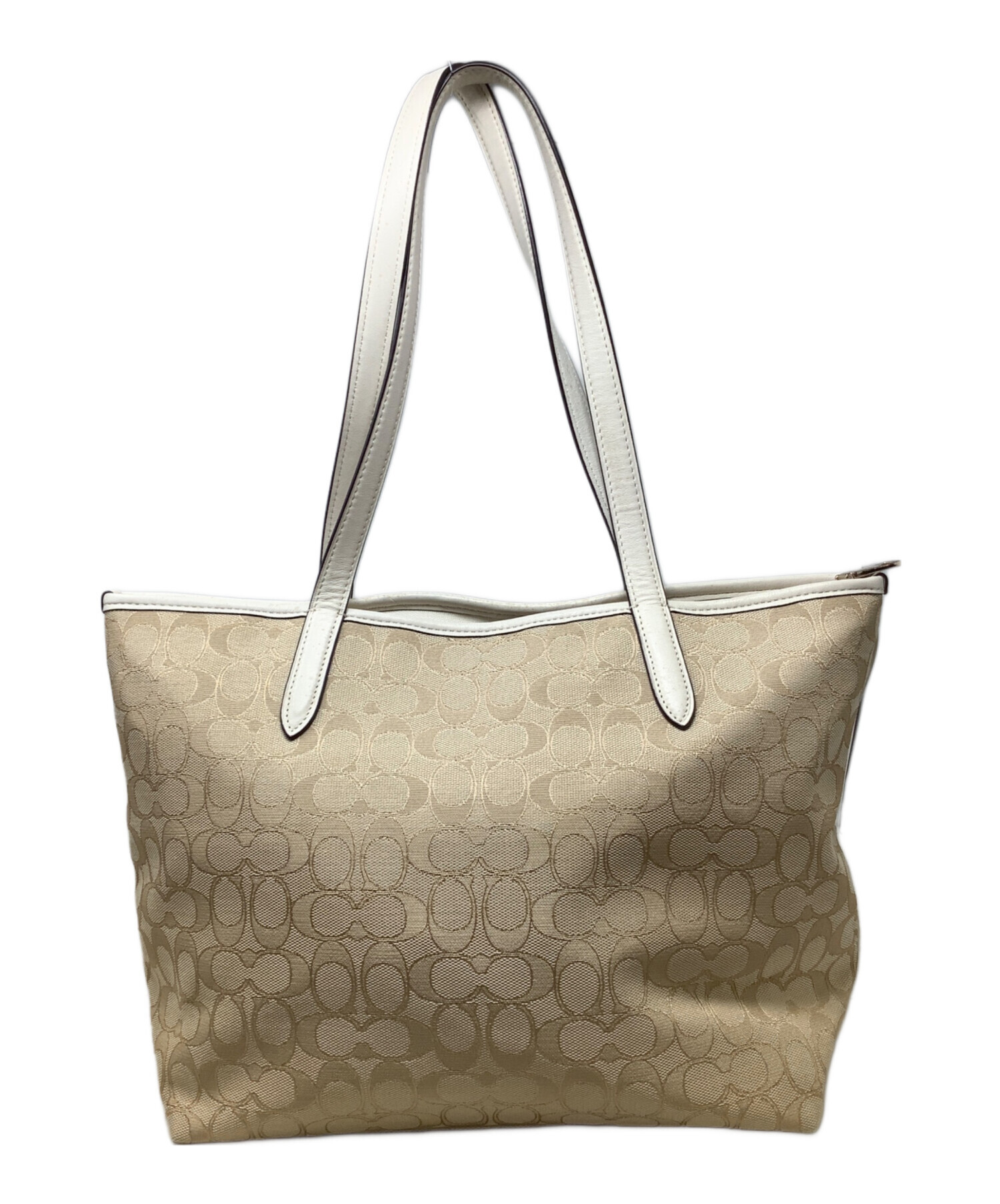 【美品】COACH トートバッグ シグネチャー ベージュ 中古・古着通販】COACH (コーチ) COACH コーチ トートバッグ 肩掛け