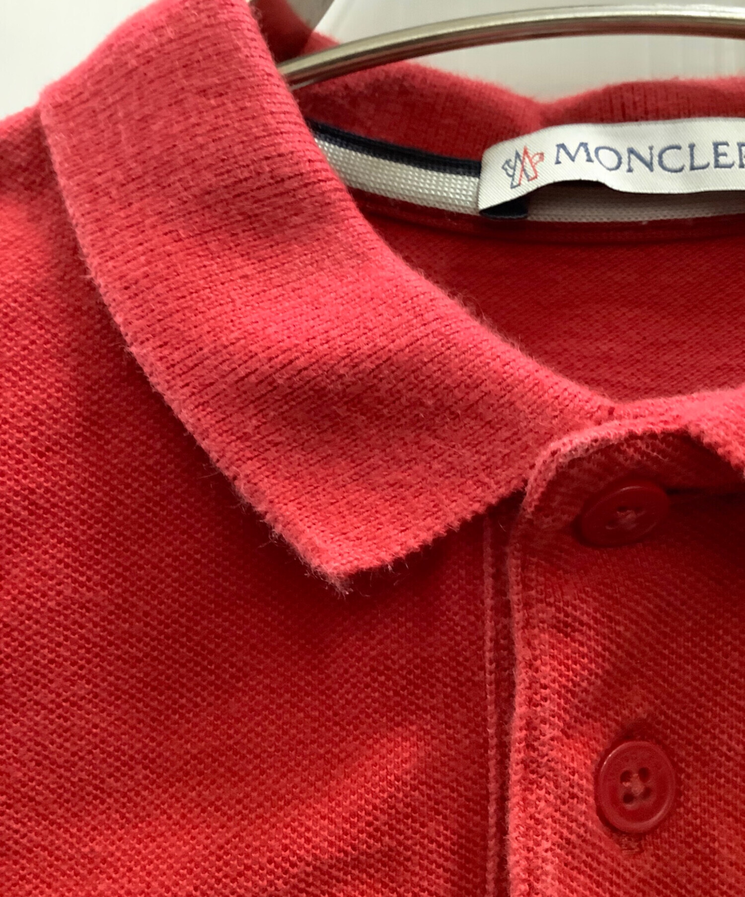 MONCLER ポロシャツ 半袖 ワインレッド ユニセックス（モンクレール） MONCLER (モンクレール) メンズ ポロシャツ 半袖 3連ワッペン