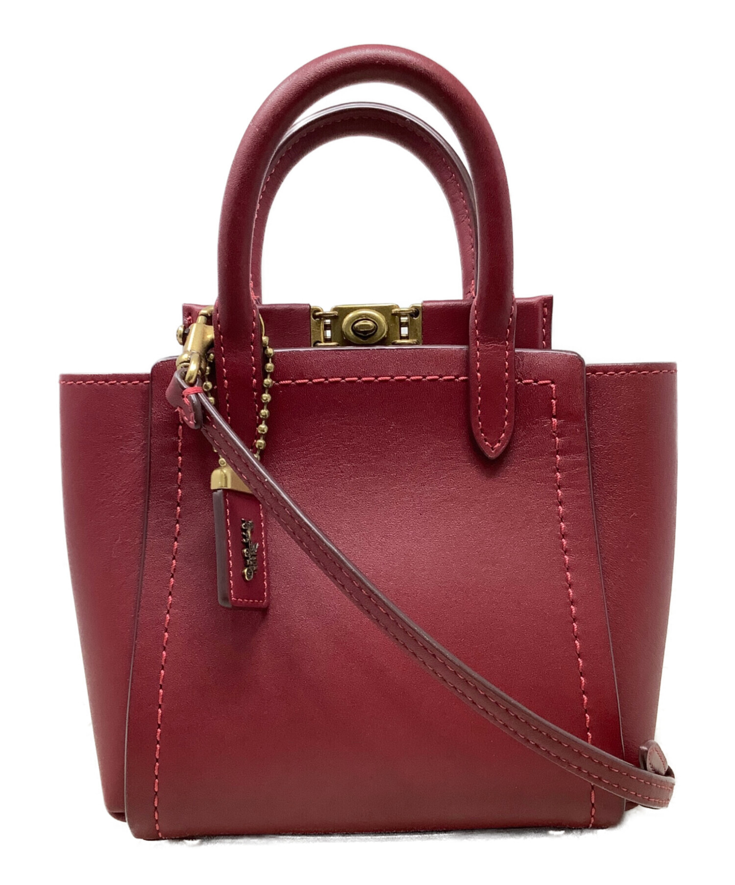 中古・古着通販】COACH (コーチ) COACH ハンドバッグ レザー RED