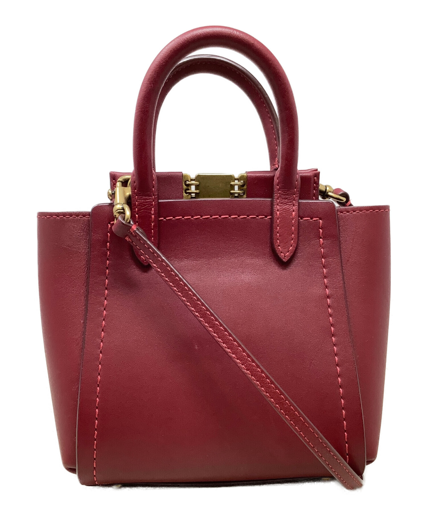 中古・古着通販】COACH (コーチ) COACH ハンドバッグ レザー RED