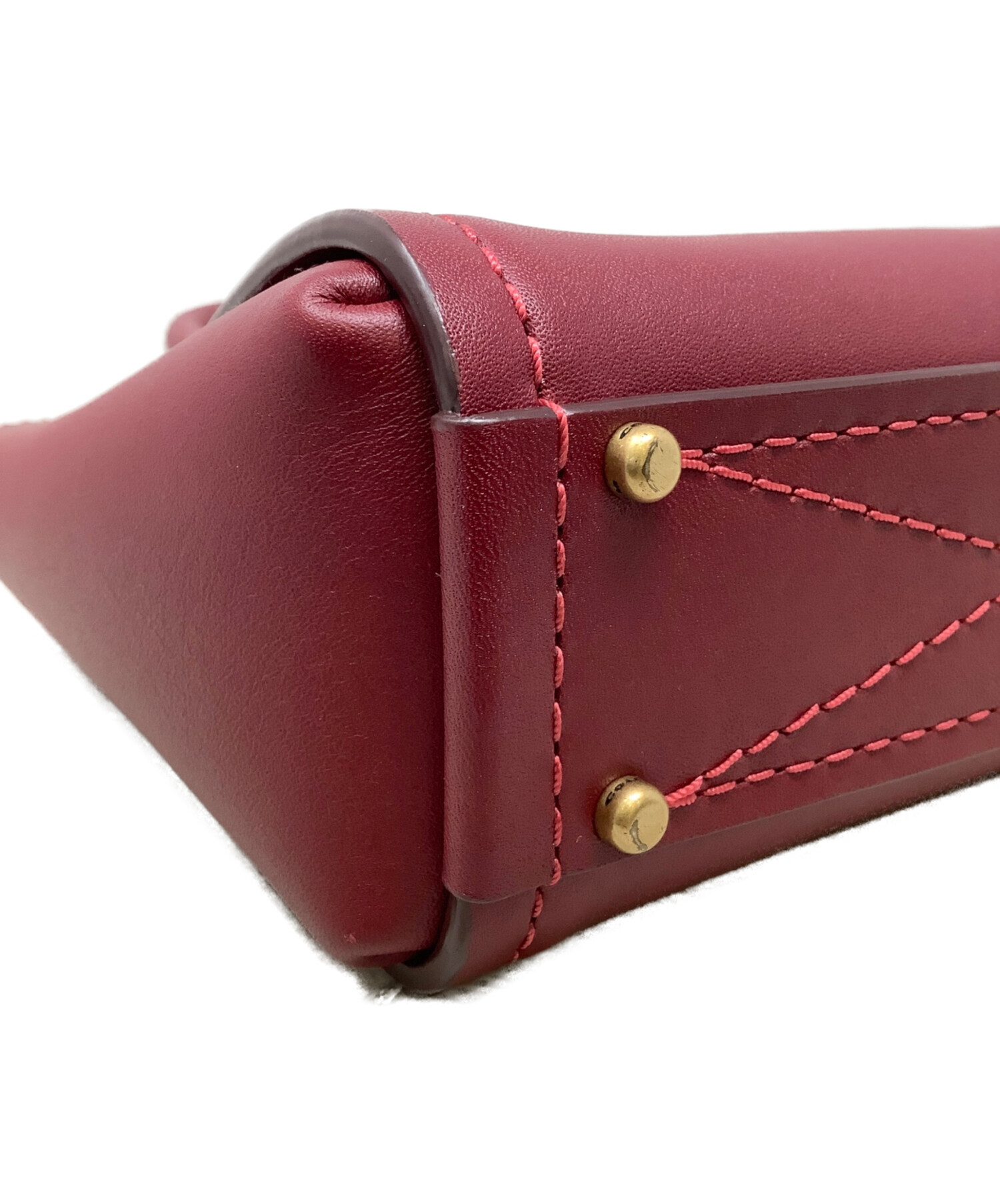 中古・古着通販】COACH (コーチ) COACH ハンドバッグ レザー RED