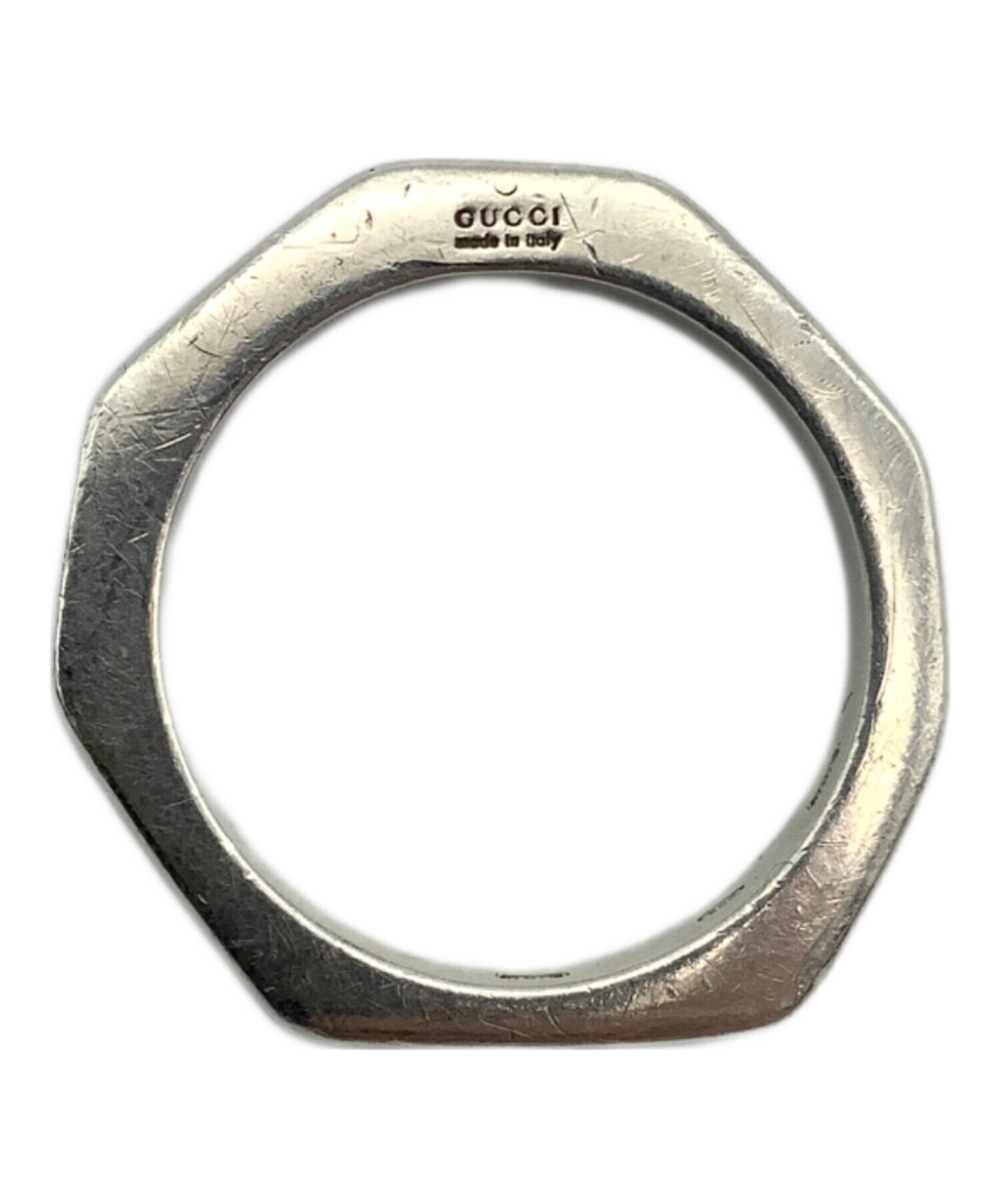 美品 GUCCI グッチ オクタゴン シルバーリング 925 18号 中古・古着通販】GUCCI (グッチ) オクタゴンリング SILVER925 738 F1