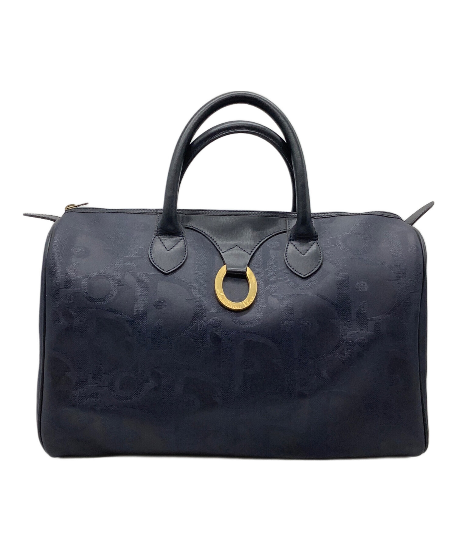 ☆Christian　Dior　ネイビー レザー ボストンバッグ 中古・古着通販】Christian Dior (クリスチャン ディオール) ボストン