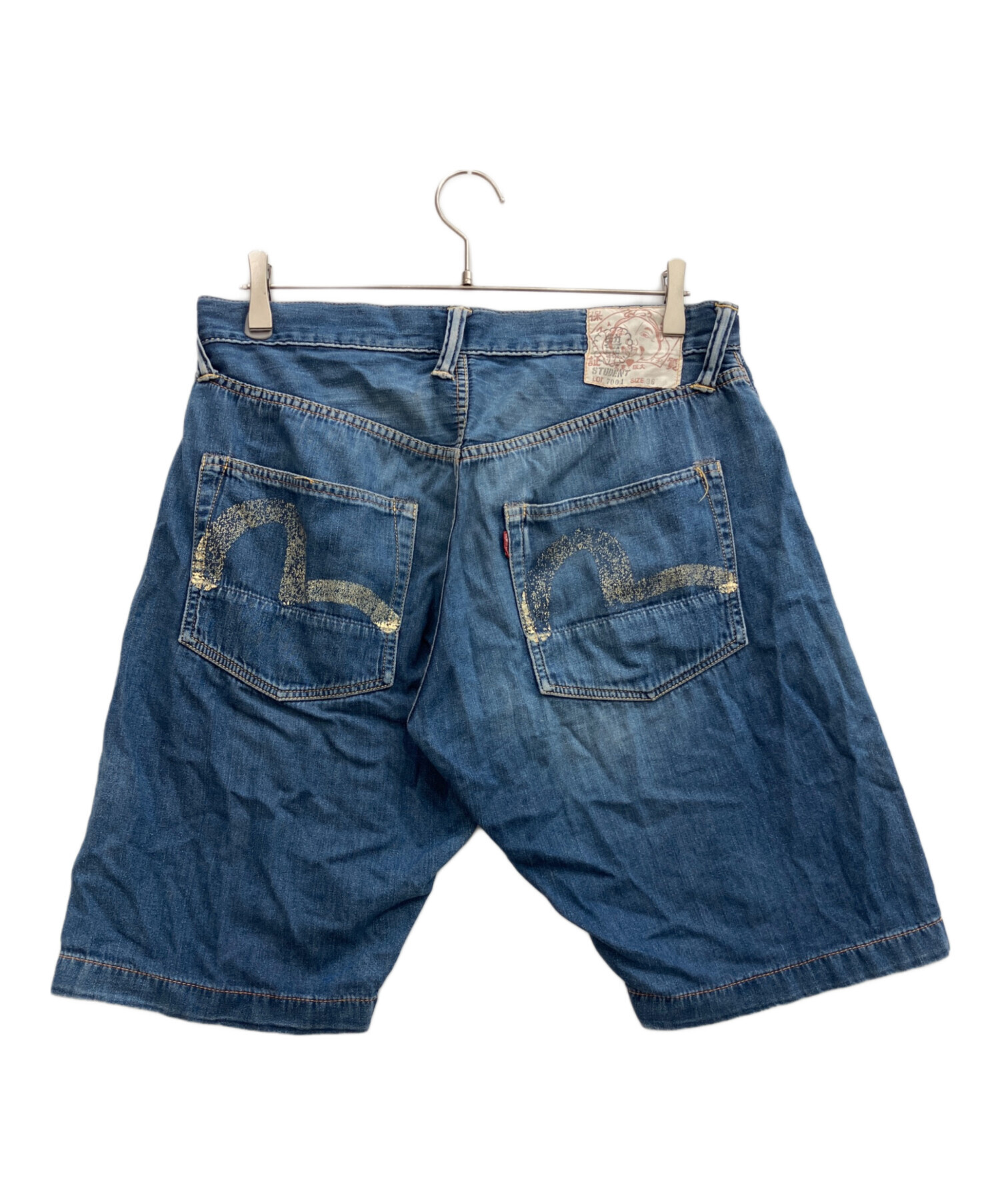 エビス LOT7001ハーフ デニムパンツ 濃紺 日本製 W32 赤耳 中古・古着通販】EVISU (エヴィス) ハーフデニムパンツ EVISU