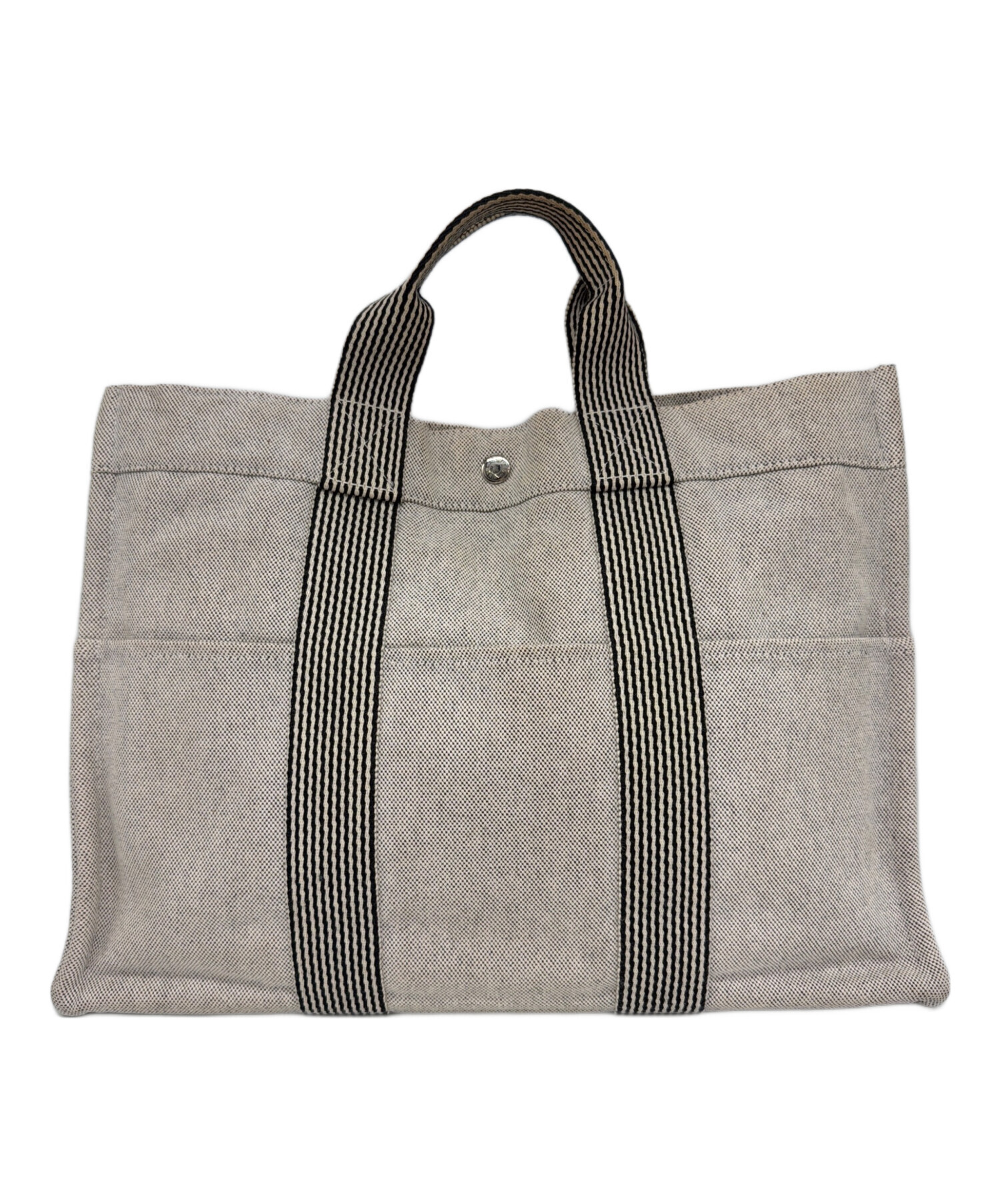 HERMES トートバッグ 美品 中古・古着通販】HERMES (エルメス) トートバッグ ブラック×ホワイト