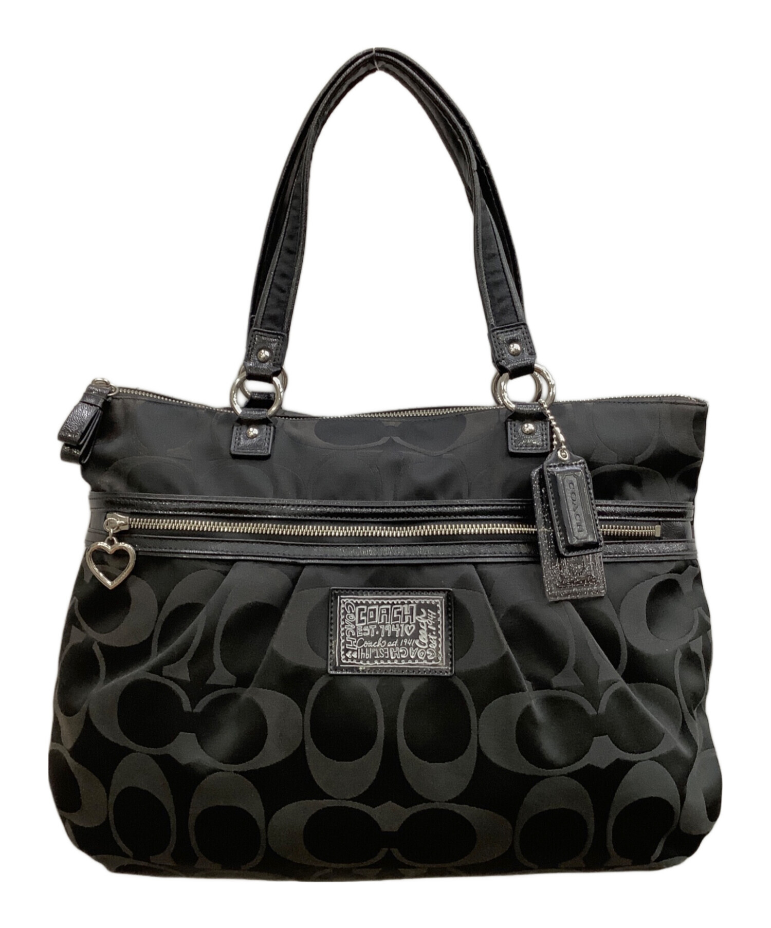 中古・古着通販】COACH (コーチ) シグネチャー F20026 ブラック 中古・古着通販】COACH (コーチ) シグネチャー F20026 ブラック