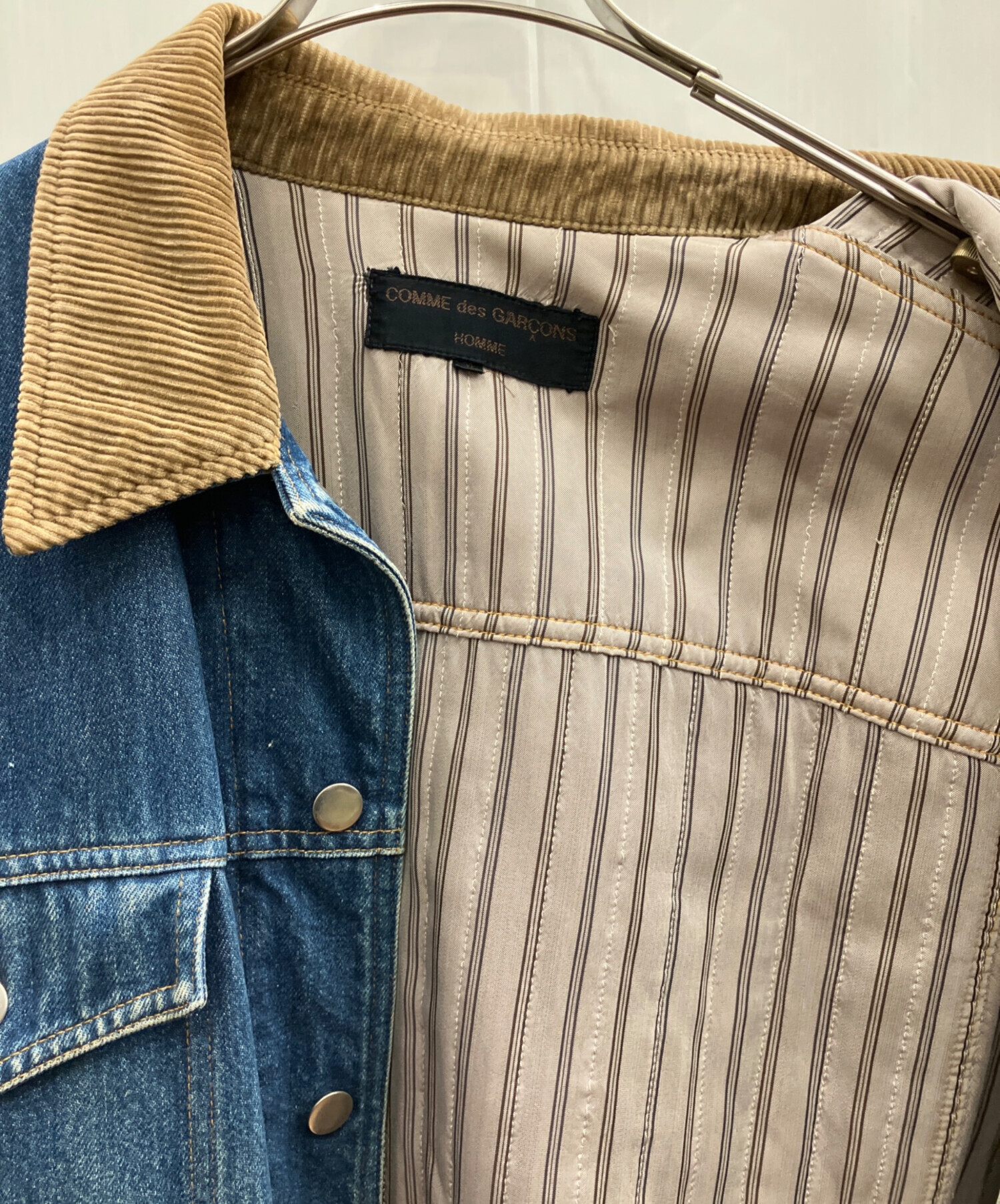 コム・デ・ギャルソン・オム　コーデュロイ襟 デニムジャケット 中古・古着通販】COMME des GARCONS HOMME (コムデギャルソン オム) 襟