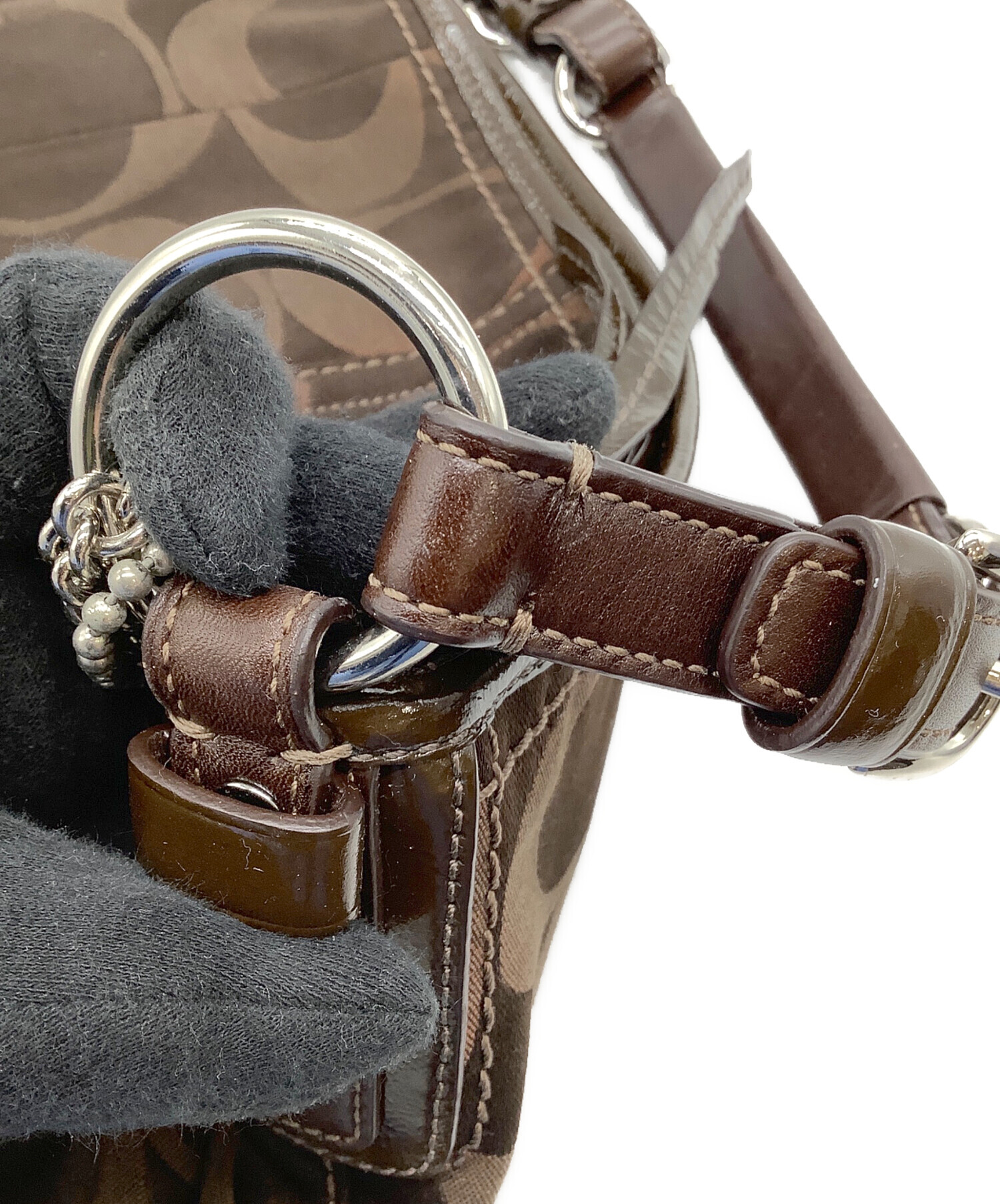 COACH　シグネチャー 　ワンショルダーバッグ　ベージュ系　12675 中古・古着通販】COACH (コーチ) ワンショルダーバッグ シグネチャー