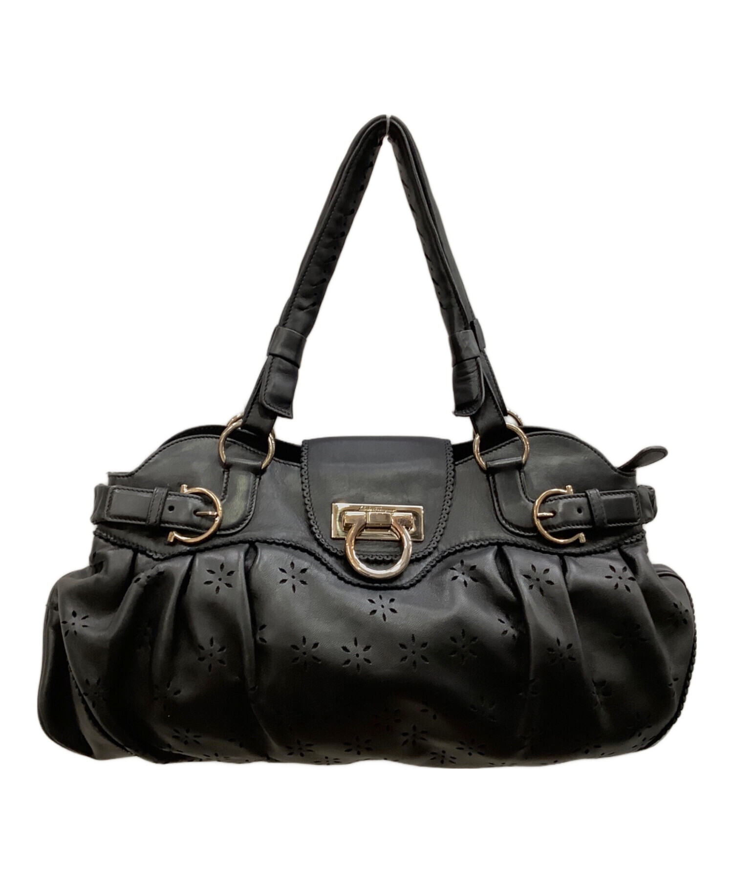 新品✨フェラガモ　マリッサ　ガンチーニ　ハンドバッグ　トートバッグ　ブラック 中古・古着通販】Salvatore Ferragamo (サルヴァトーレ フェラガモ