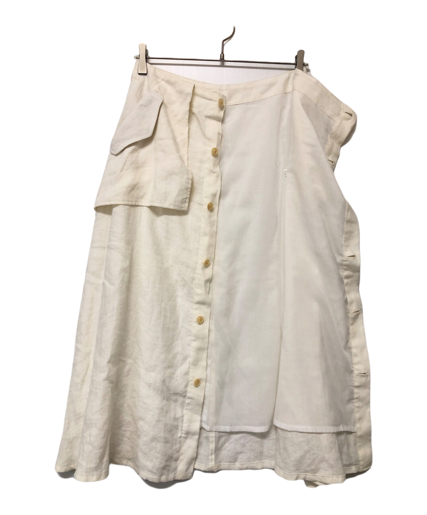 未使用品　Y,s リネン ベージュ スカートパンツ（SALE中） 中古・古着通販】YOHJI YAMAMOTO (ヨウジヤマモト) リネンスカート