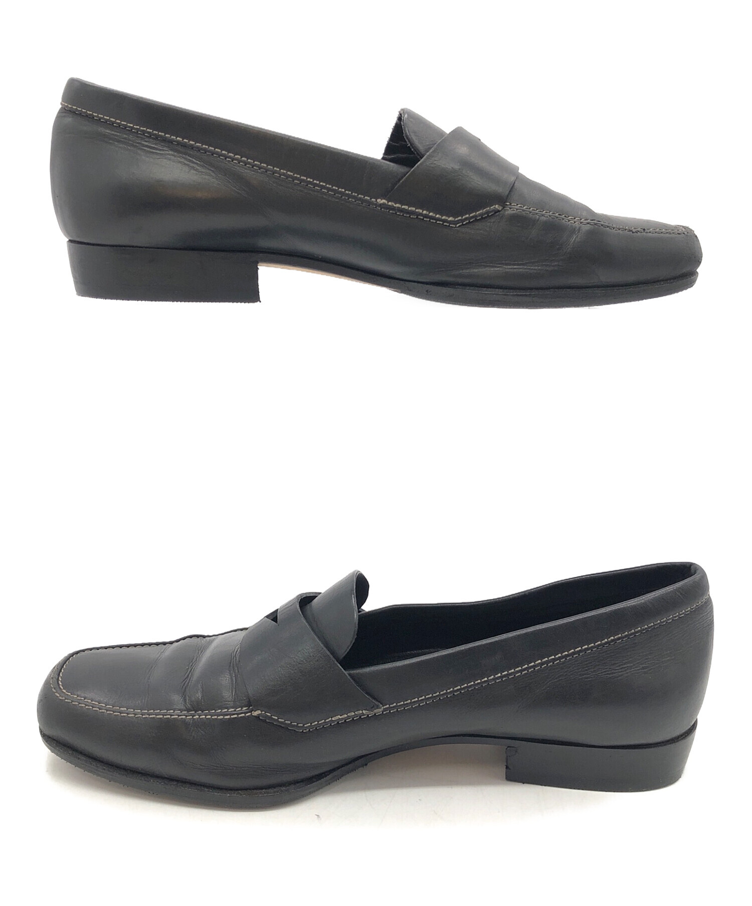 中古・古着通販】PRADA (プラダ) ローファー ブラック サイズ:SIZE