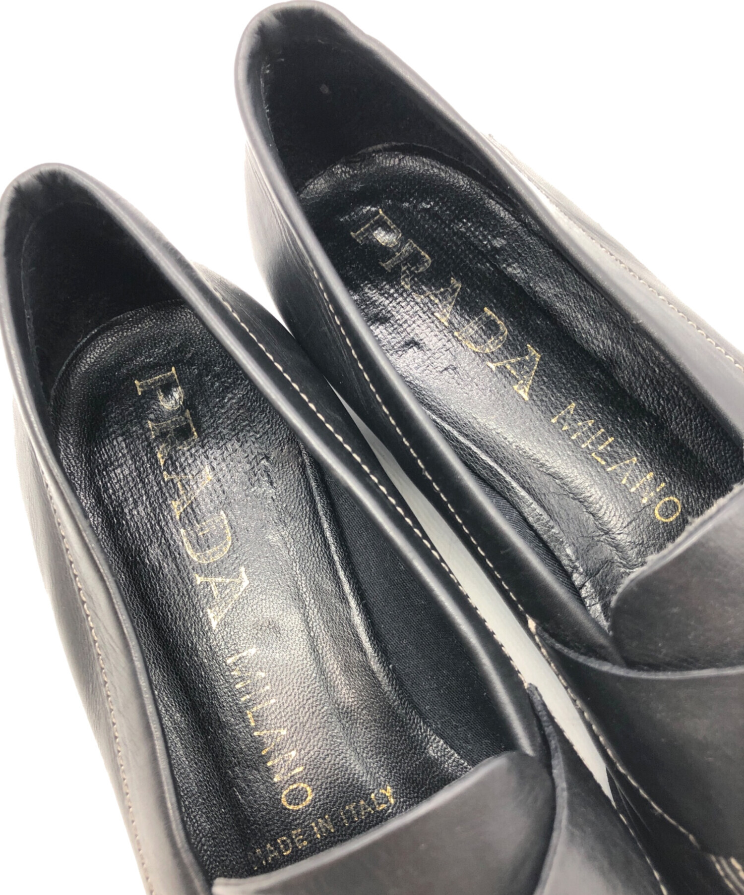 中古・古着通販】PRADA (プラダ) ローファー ブラック サイズ:SIZE