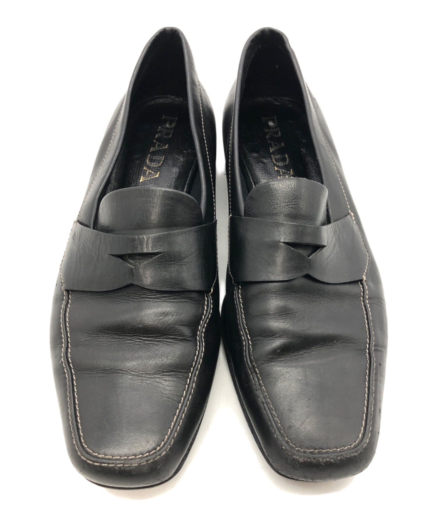 中古・古着通販】PRADA (プラダ) ローファー ブラック サイズ:SIZE 中古・古着通販】PRADA (プラダ) ローファー ブラック サイズ:SIZE