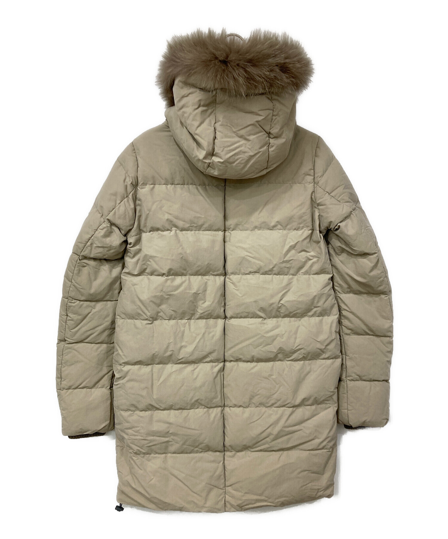 ダウンコート ベージュ Lサイズ レディースアウタープレミアダウン