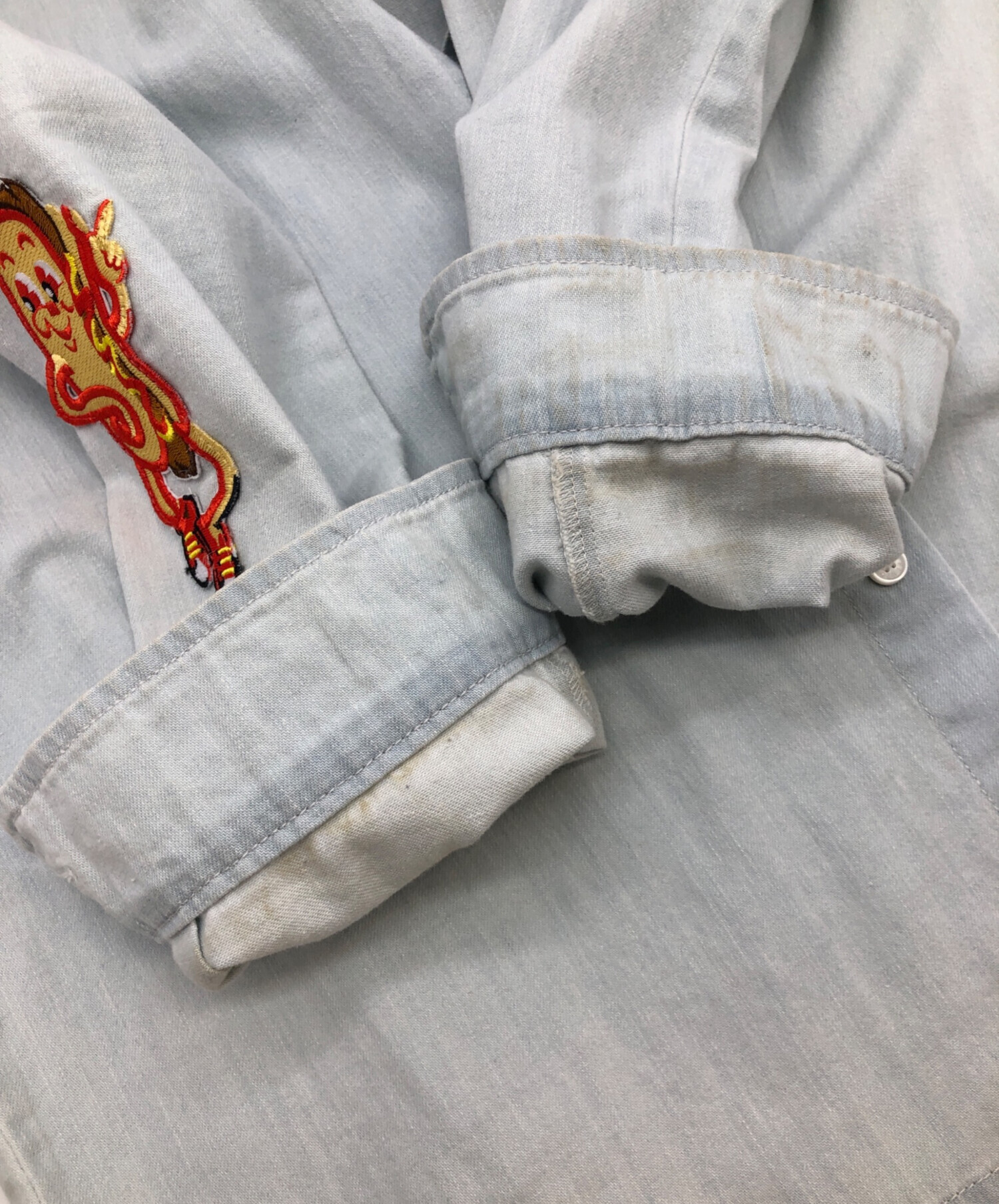 中古・古着通販】KENZO (ケンゾー) ワッペン付デニムシャツ ブルー