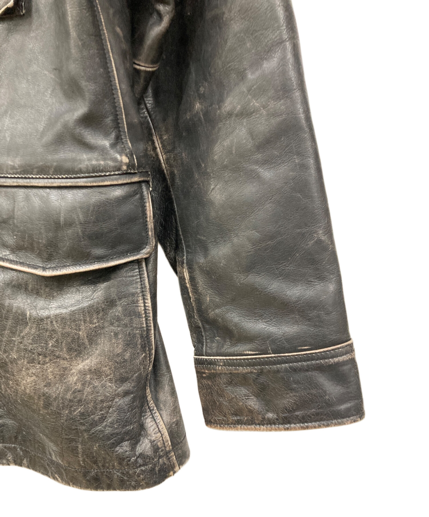 専用　GAP ブラックレザーコート 中古・古着通販】GAP (ギャップ) レザーコート ブラック サイズ:XL