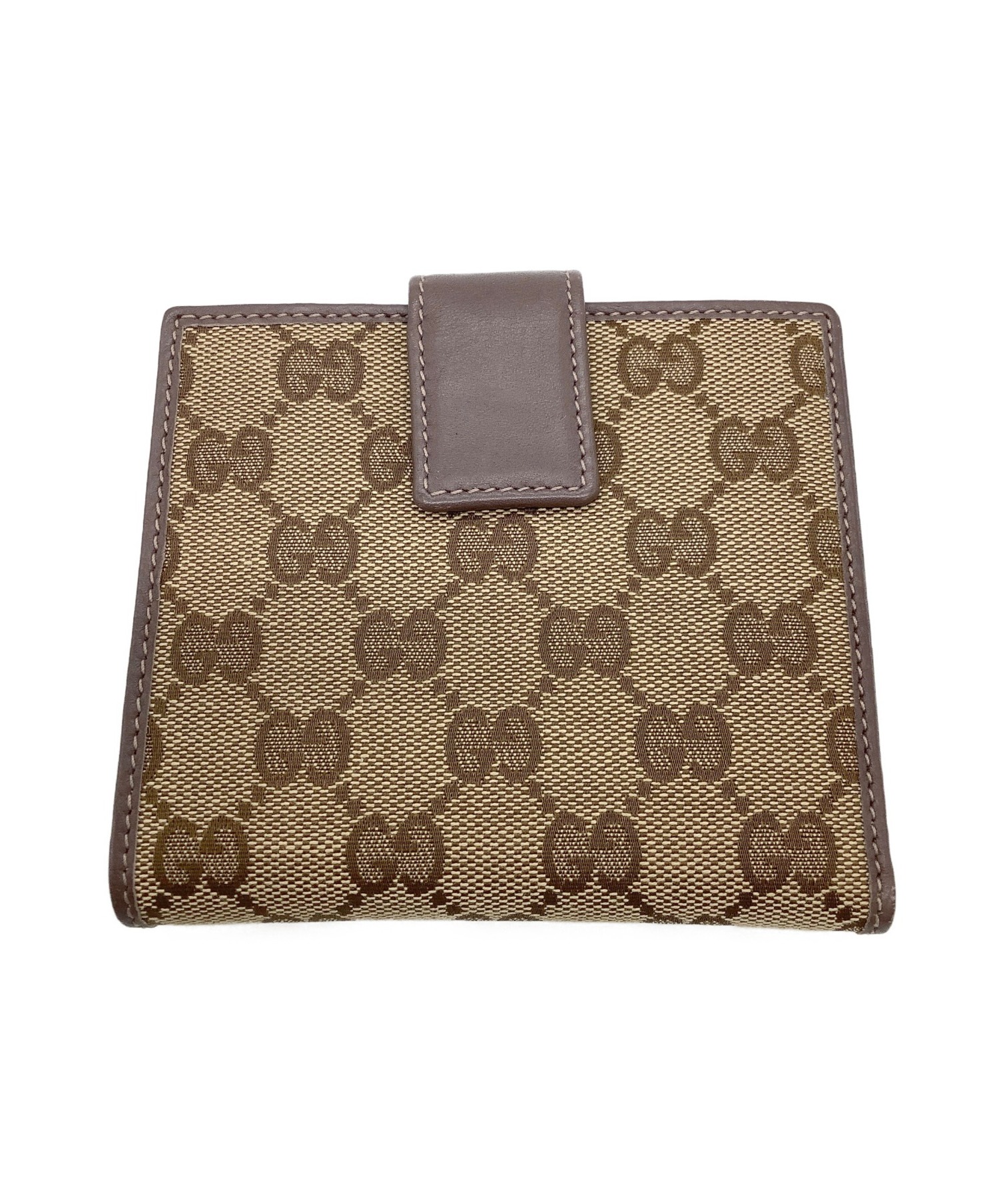 中古・古着通販】GUCCI (グッチ) 2つ折り財布 ベージュ×パープル