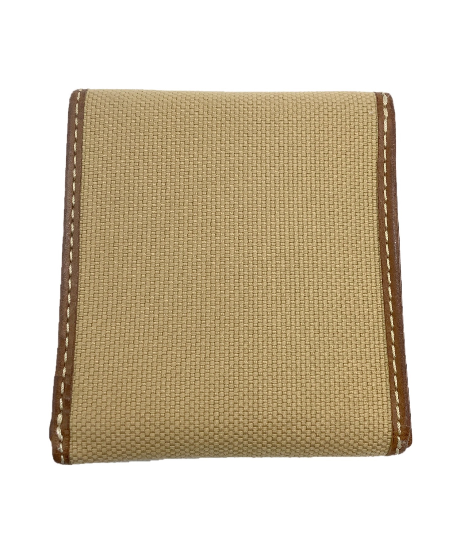 未使用 HUNTING WORLD 二つ折り財布 レザー キャンバス ブラウン