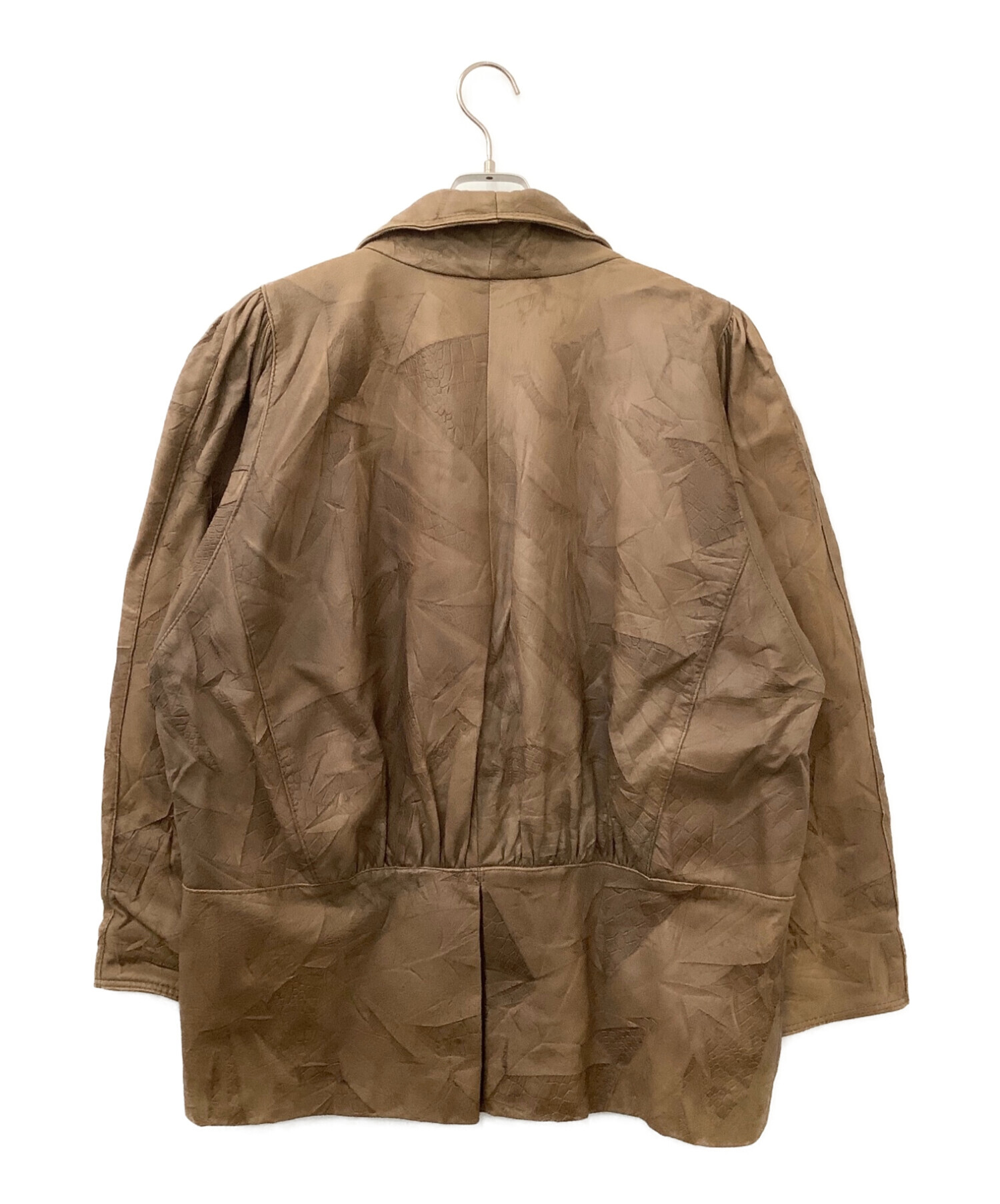 ECHT LEDER 本革 レザーコート ブラウン ヴィンテージ 裏地 ロング丈 中古・古着通販】ECHT LEDER (-) ドイツ製ヴィンテージレザーコート