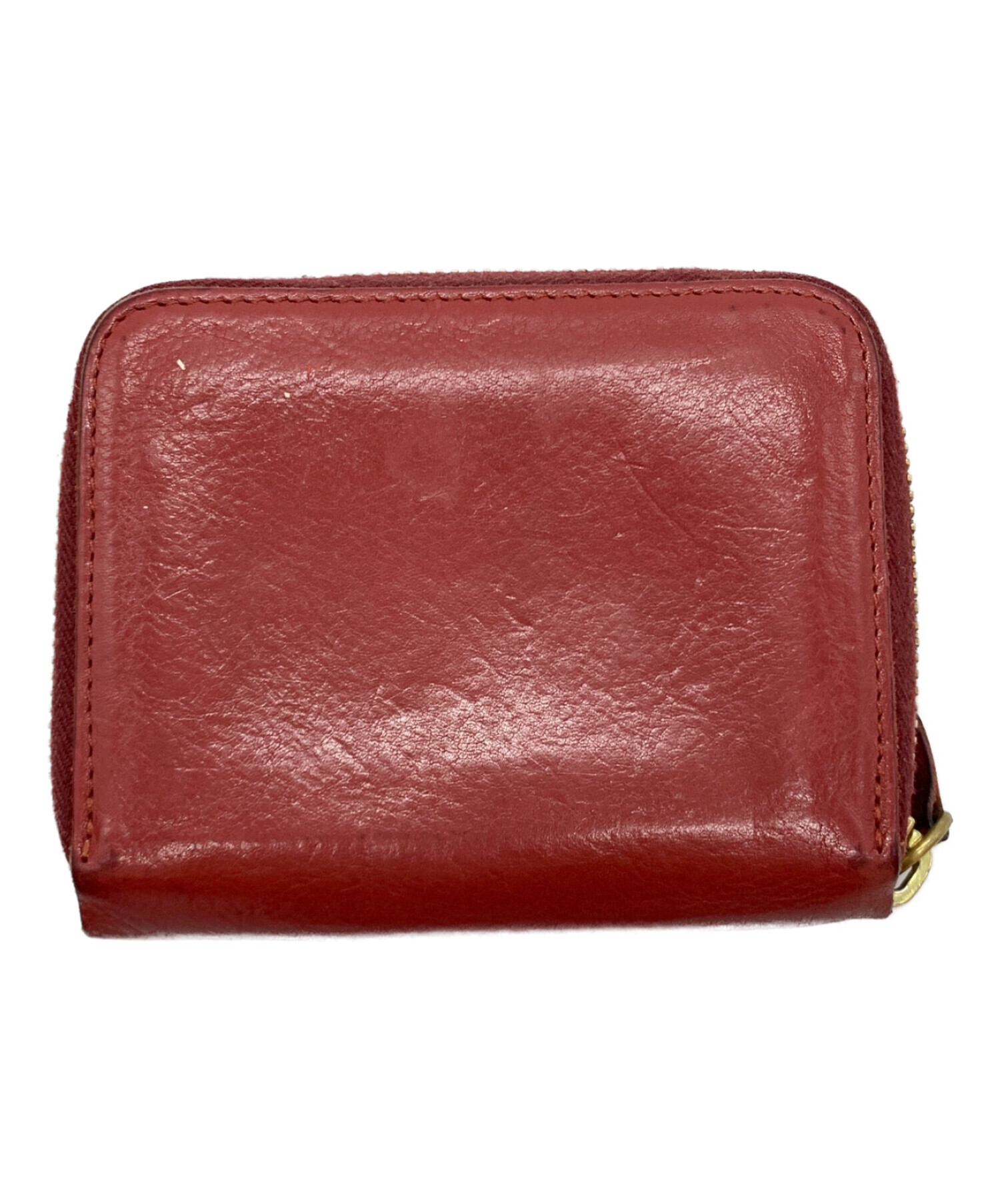 新品 IL BISONTE ラウンドジップウォレット レッド 【公式通販】