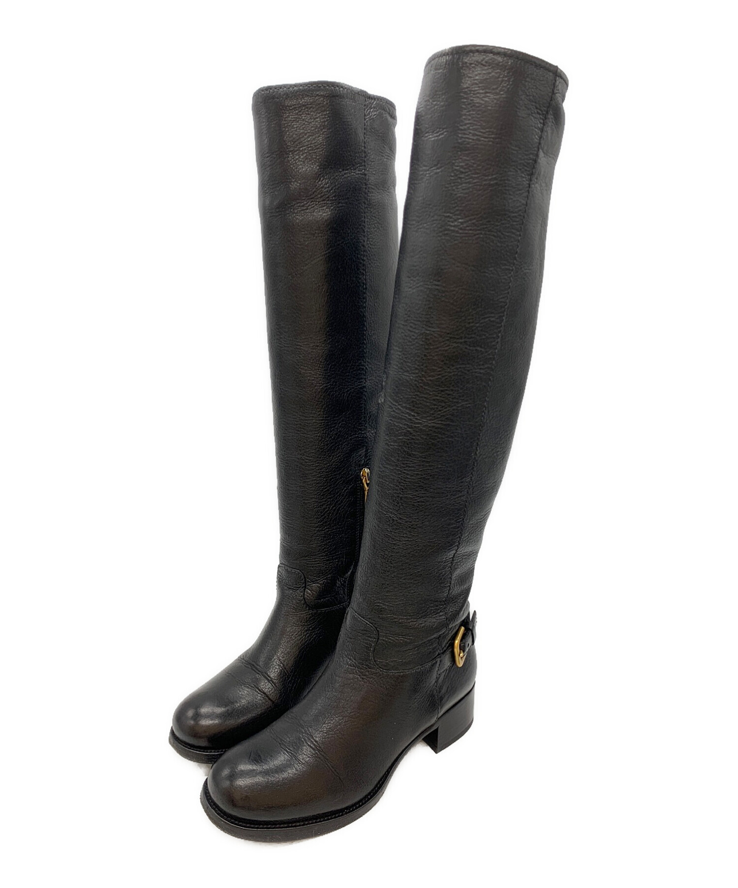美品プラダ　ロングブーツ38.5 中古・古着通販】PRADA (プラダ) ロングブーツ ブラック サイズ:34