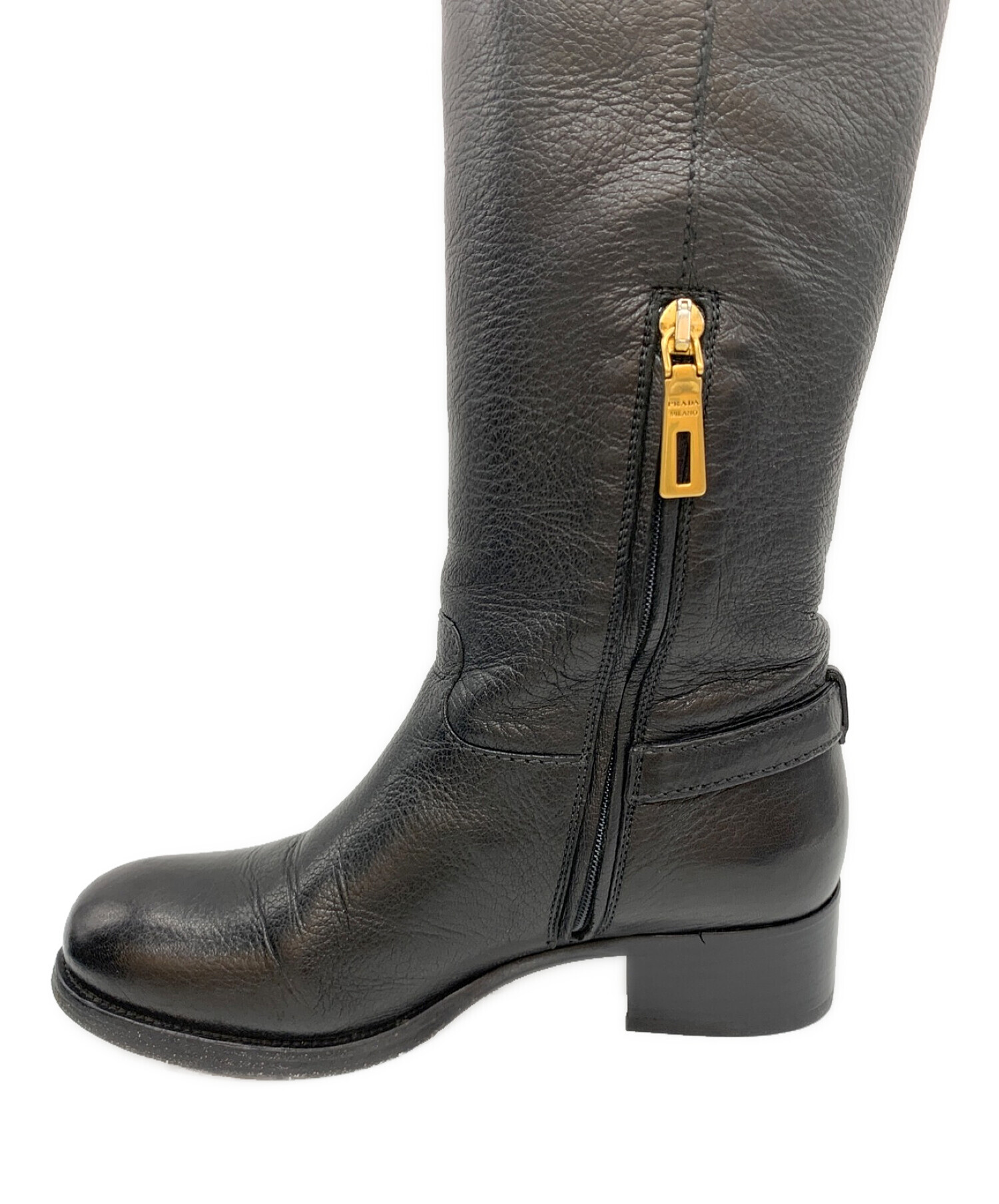 中古・古着通販】PRADA (プラダ) ロングブーツ ブラック サイズ