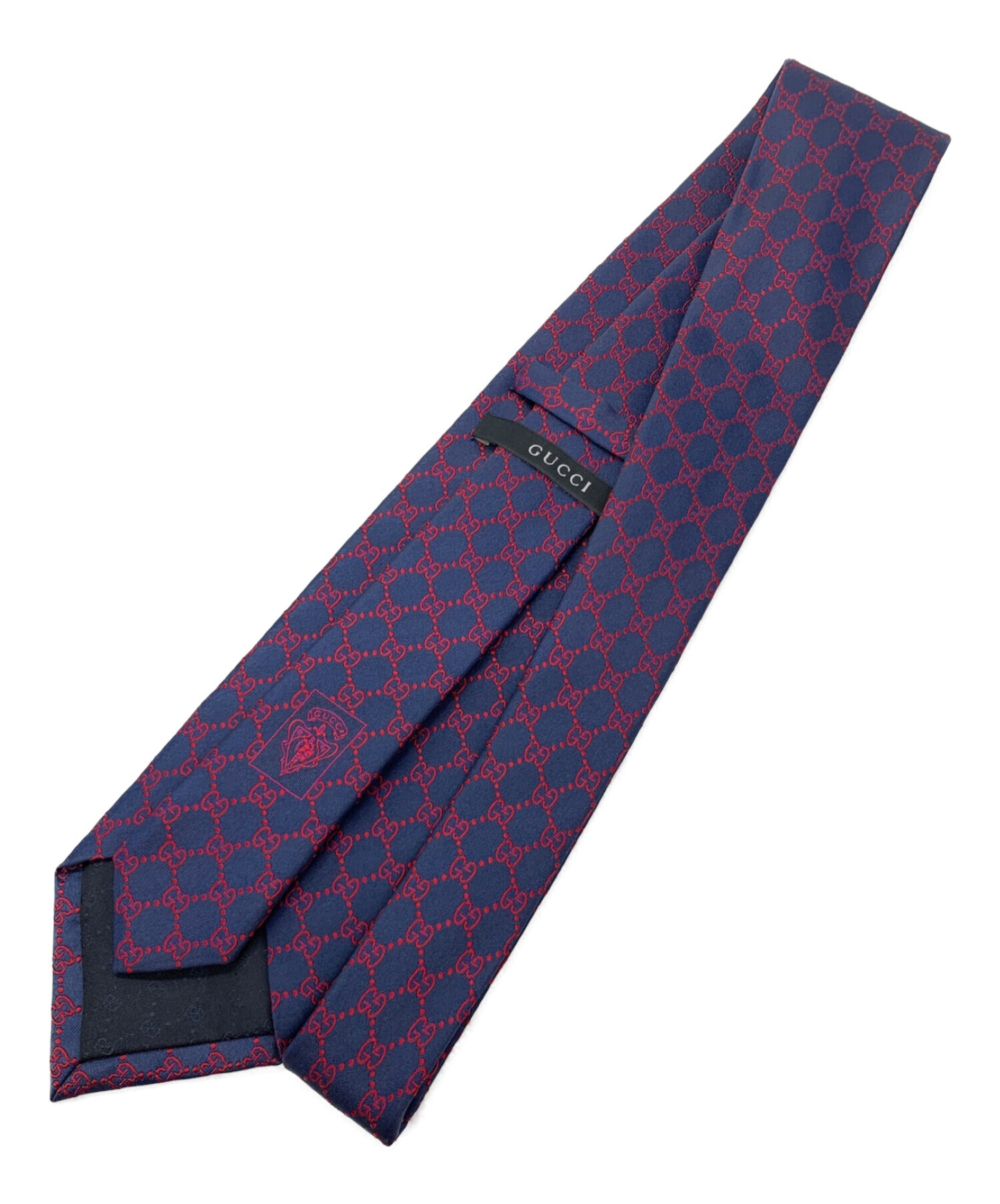 中古・古着通販】GUCCI (グッチ) ネクタイ ネイビー×レッド サイズ
