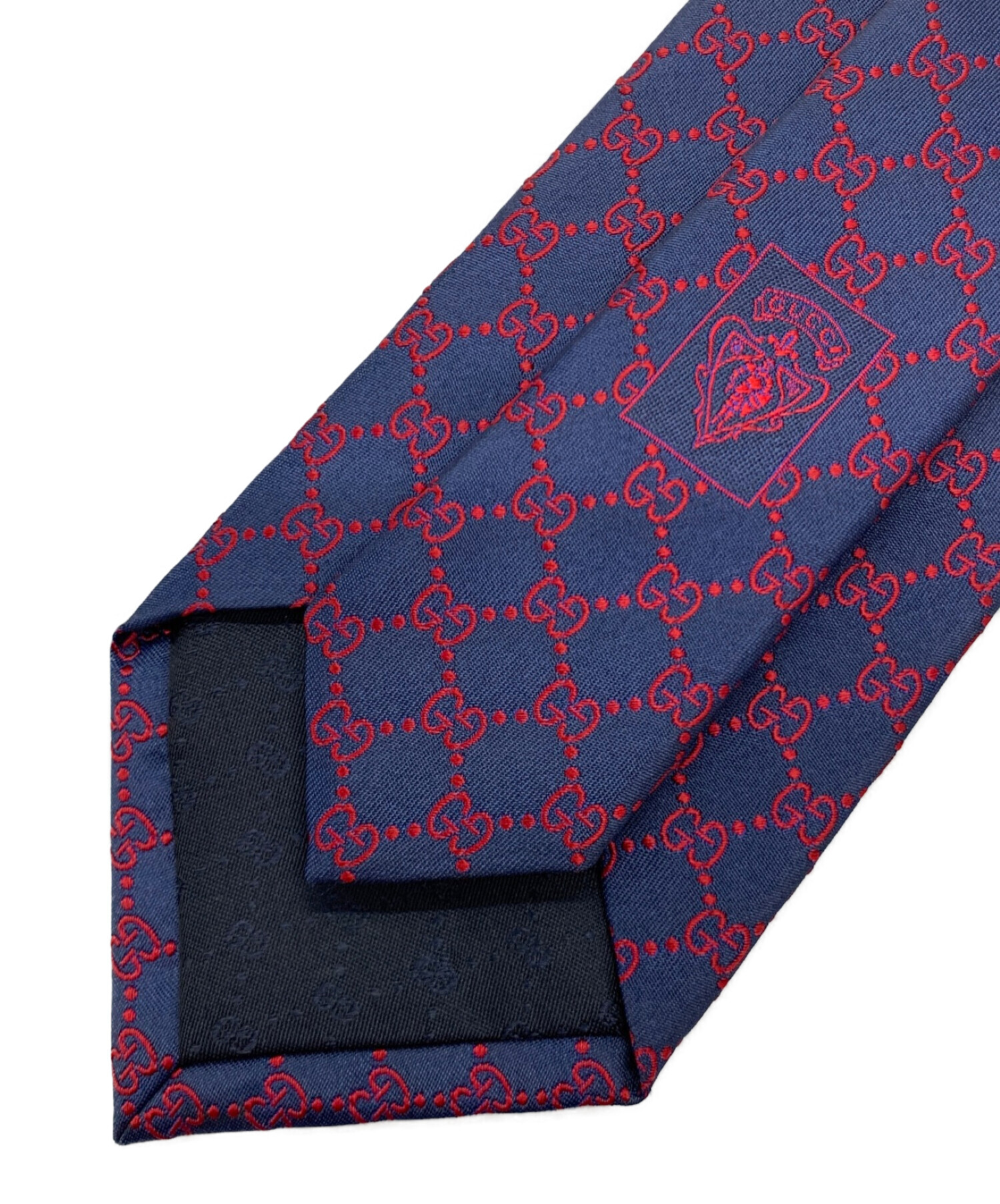 中古・古着通販】GUCCI (グッチ) ネクタイ ネイビー×レッド サイズ 中古・古着通販】GUCCI (グッチ) ネクタイ ネイビー×レッド サイズ