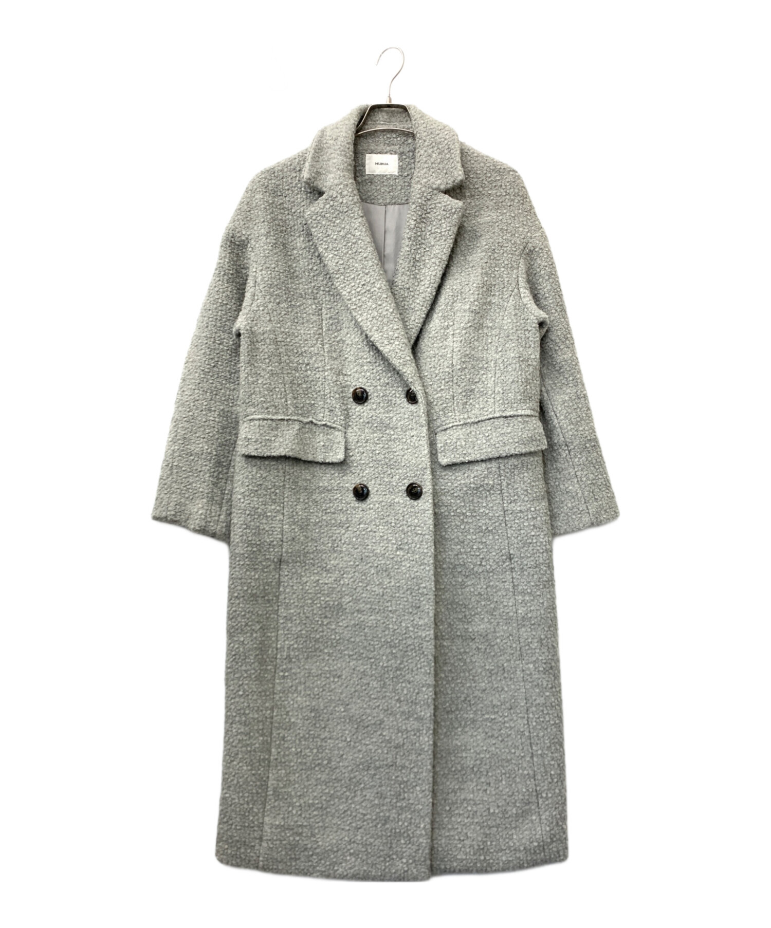 中古・古着通販】murua (ムルーア) ダブルブークレコート グレー  