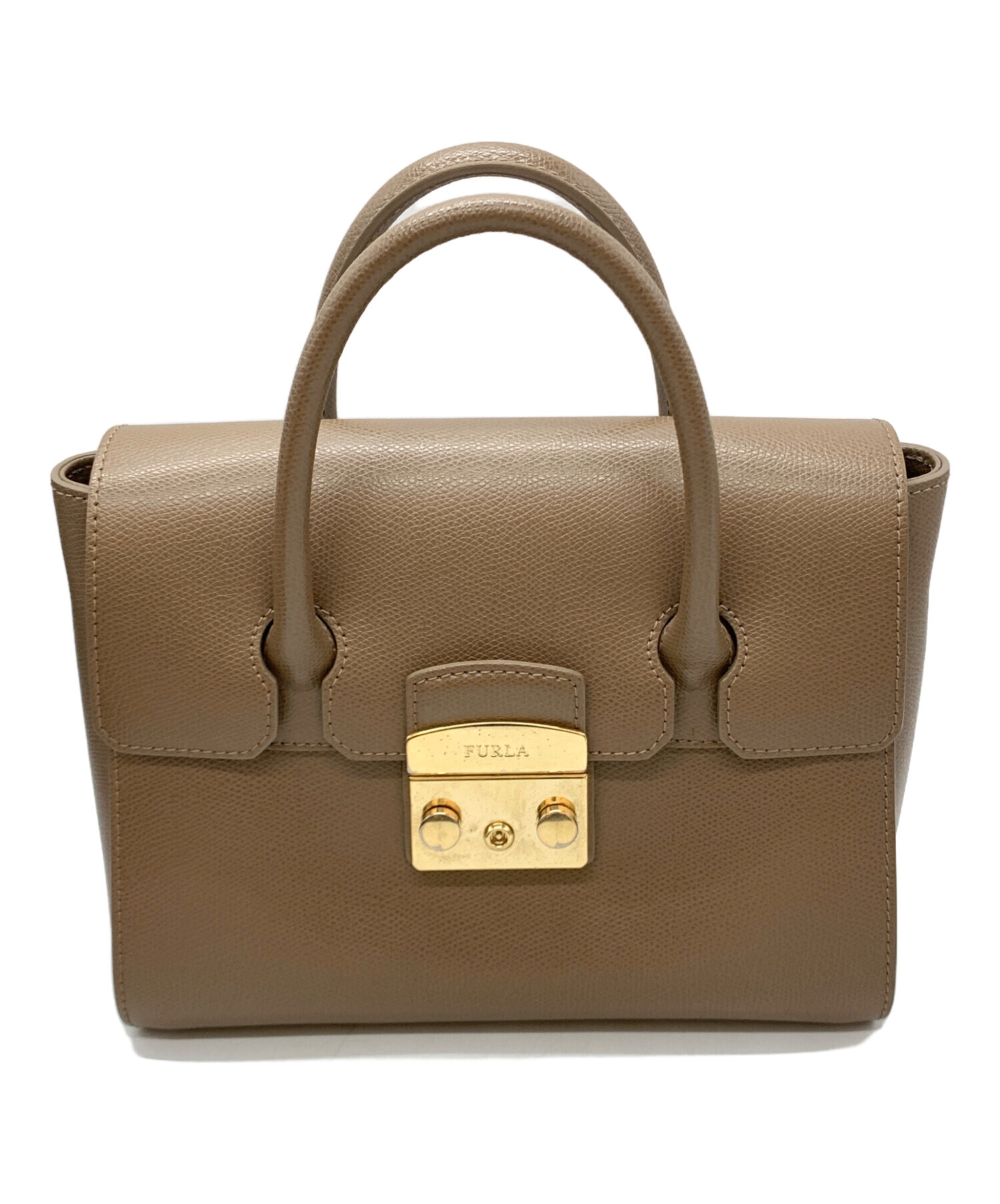 中古・古着通販】FURLA (フルラ) メトロポリス ハンドバッグ ベージュ 