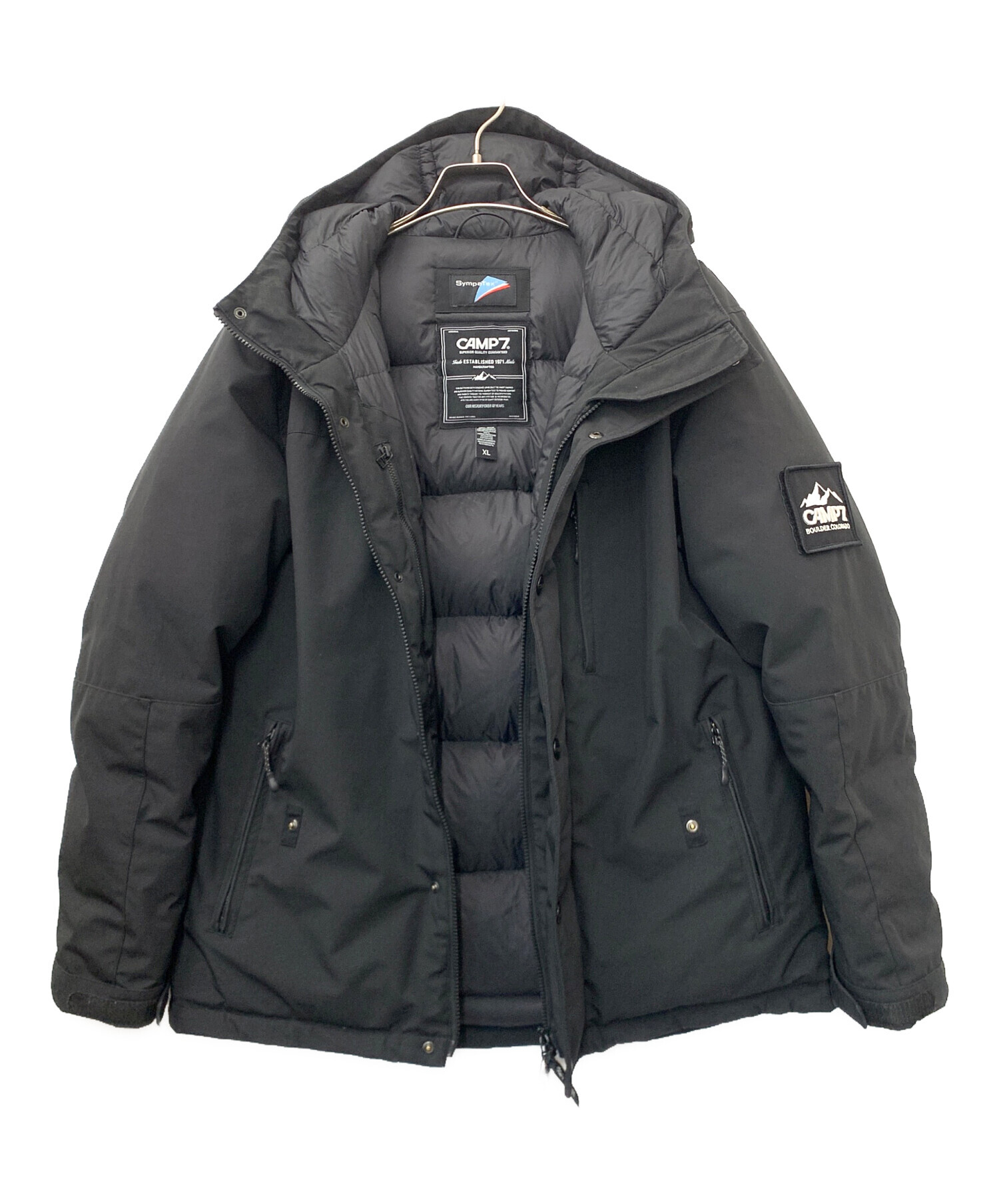 ☆CAMP7☆ダウンジャケット☆アウター☆ブラック☆もこもこ☆XL☆ ☆CAMP7☆ダウンジャケット☆アウター☆ブラック☆もこもこ☆XL