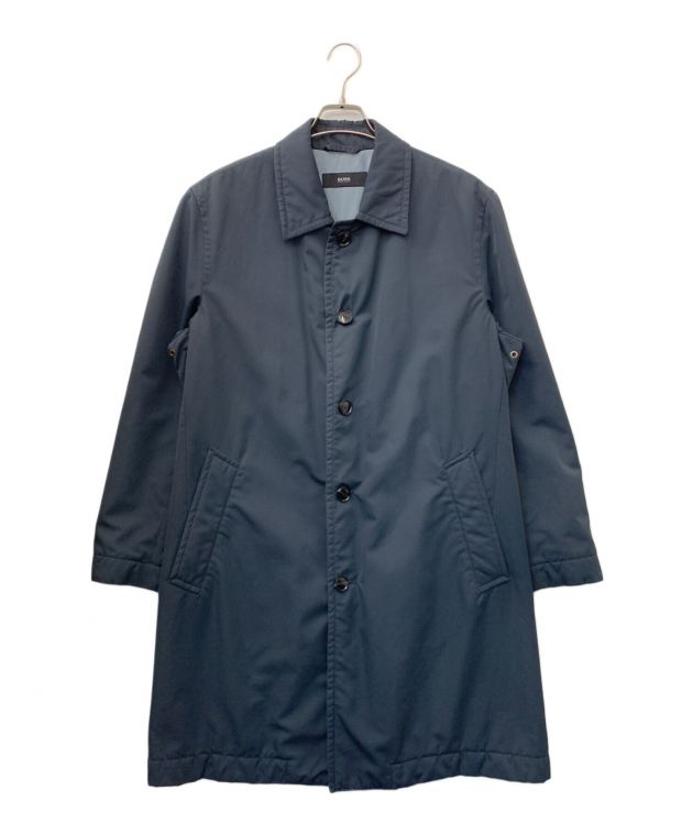 ヒューゴボス HUGO BOSS ネービー ステンレスカラーコート 定番
