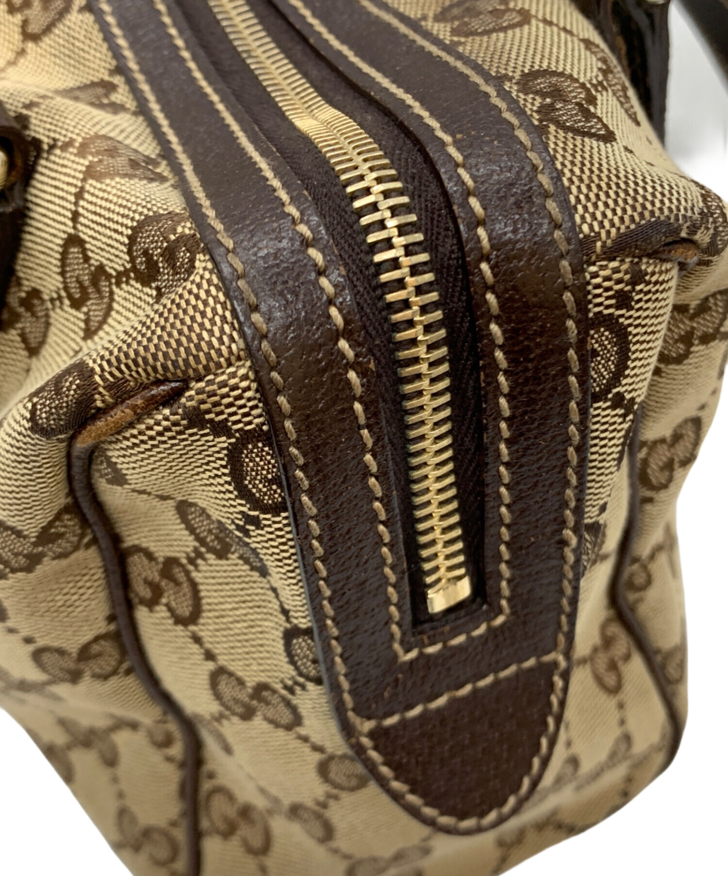 中古・古着通販】GUCCI (グッチ) GGキャンバス ハンドバッグ ベージュ 