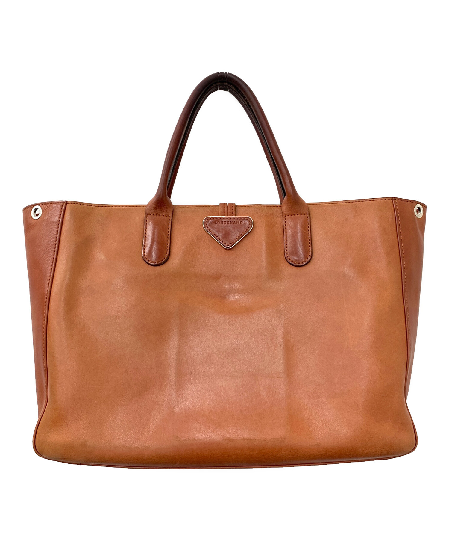 中古・古着通販】LONGCHAMP (ロンシャン) ハンドバッグ ブラウン 